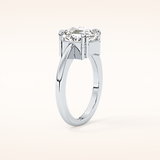 2.9 CT Emerald Shaped Solitaire Moissanite Engagement Ring