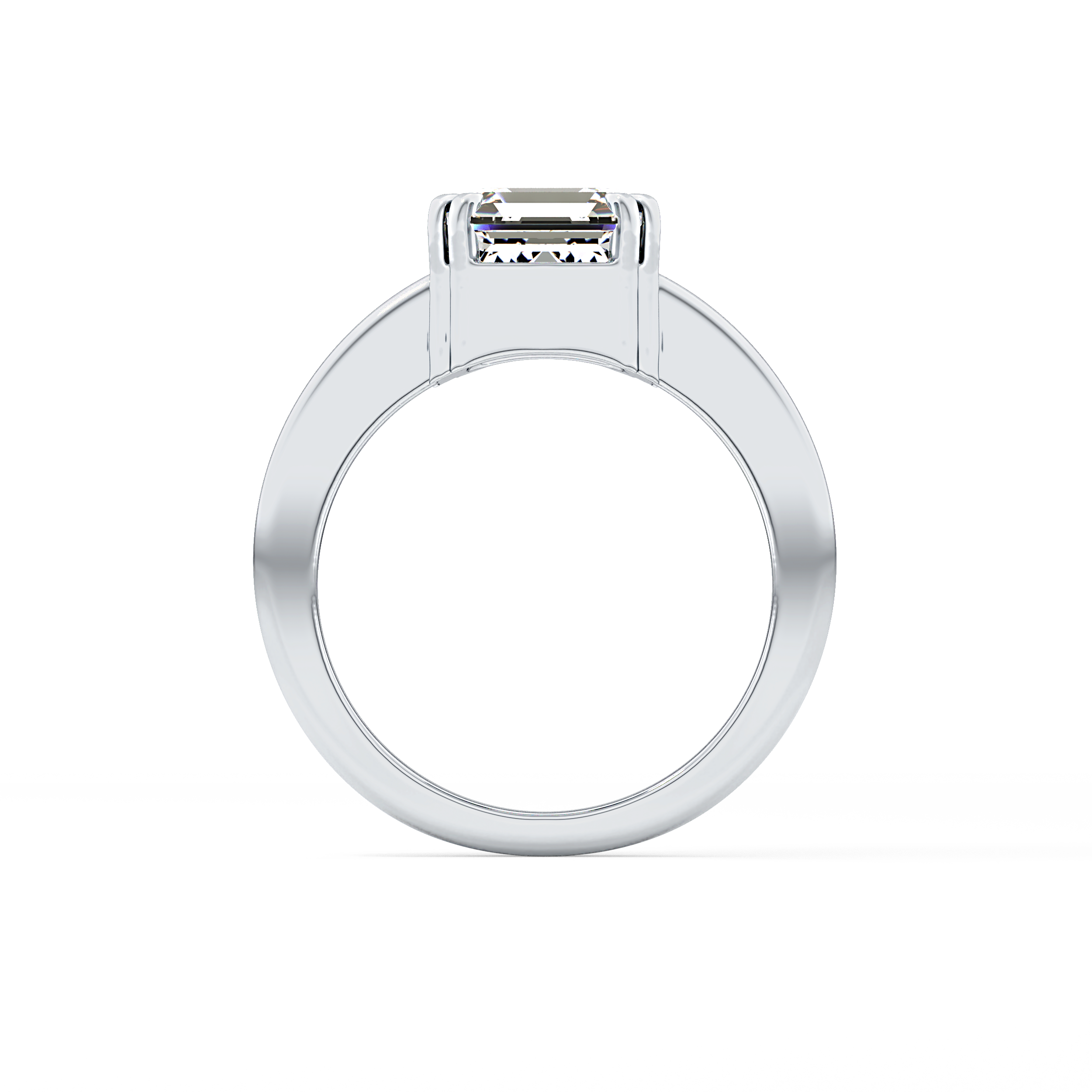 Asscher Solitaire Lab Grown Diamond Engagement Ring