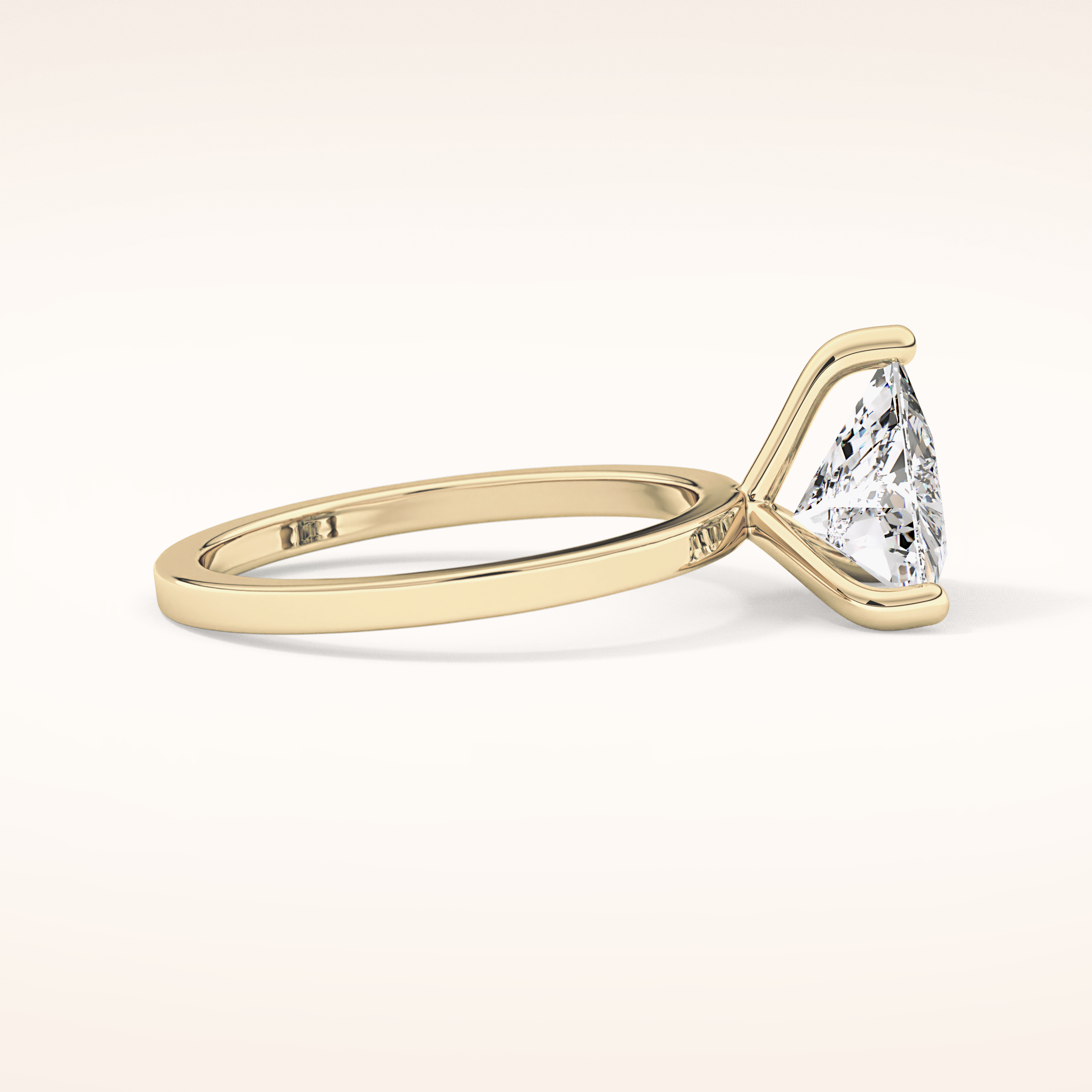 2.07 CT Trillion Shaped Solitaire Moissanite Engagement Ring