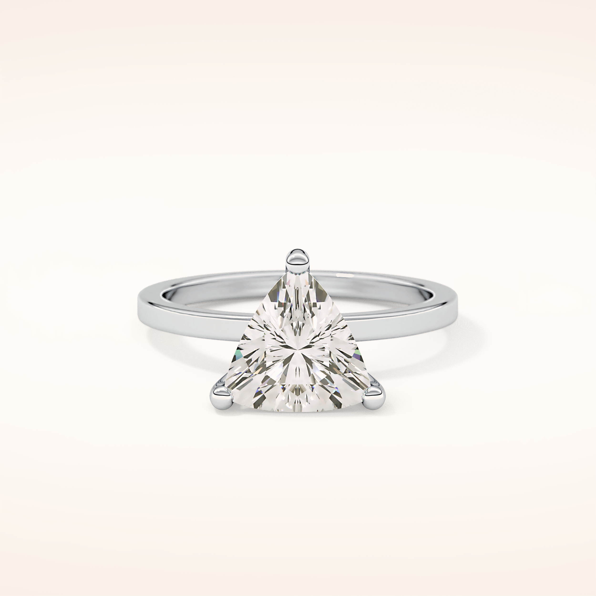 2.07 CT Trillion Shaped Solitaire Moissanite Engagement Ring