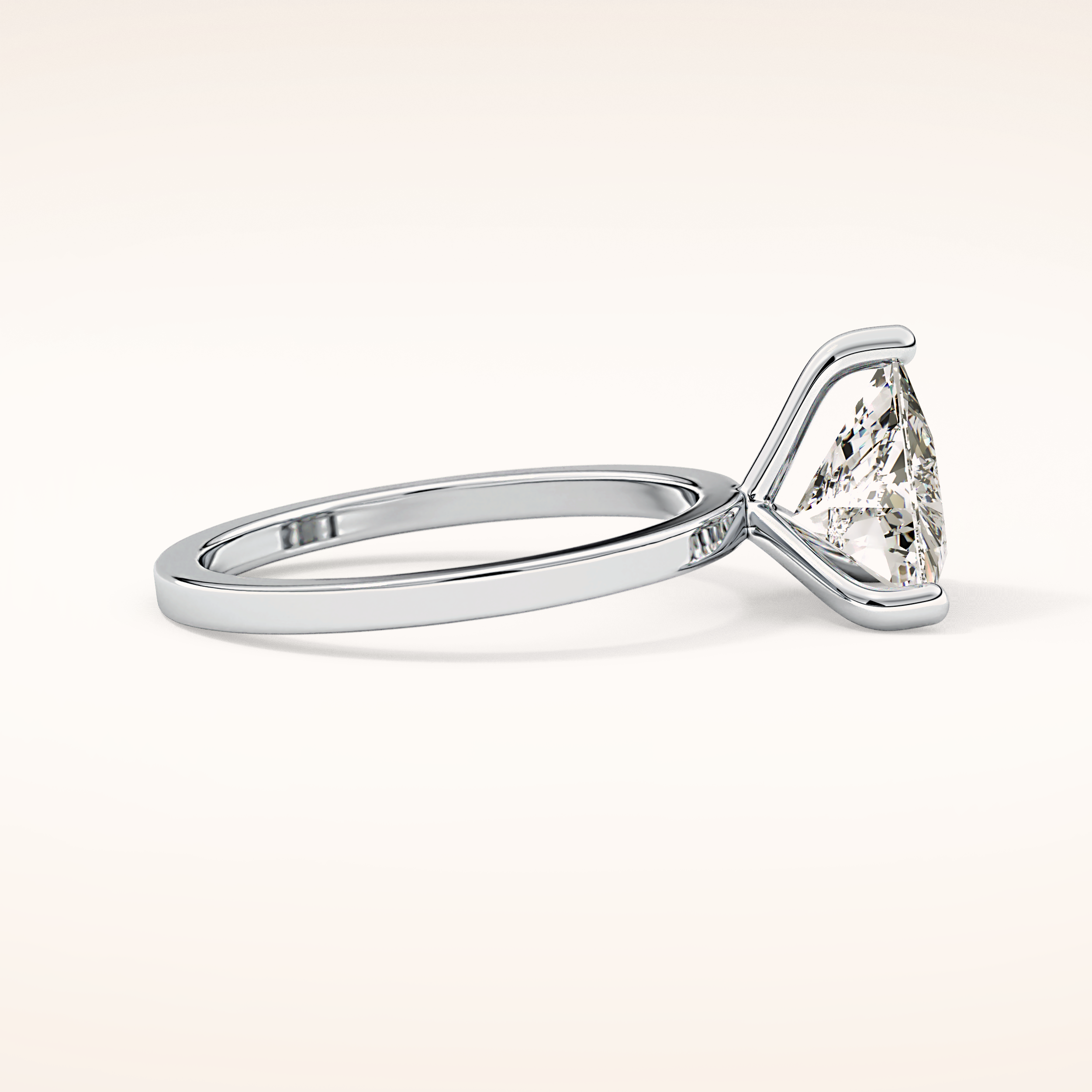 2.07 CT Trillion Shaped Solitaire Moissanite Engagement Ring