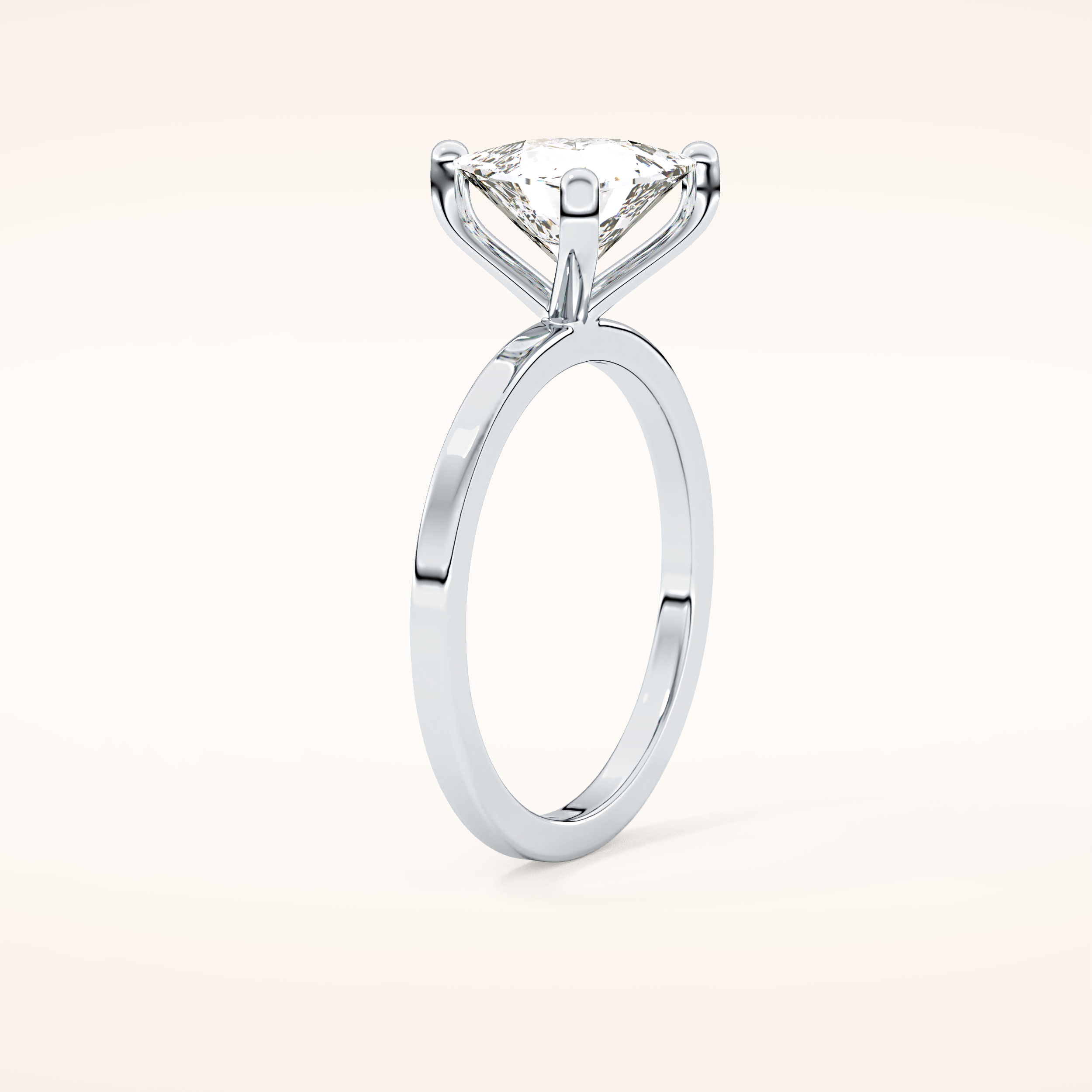 2.07 CT Trillion Shaped Solitaire Moissanite Engagement Ring