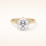 3.16 CT Round Shaped Solitaire Moissanite Engagement Ring