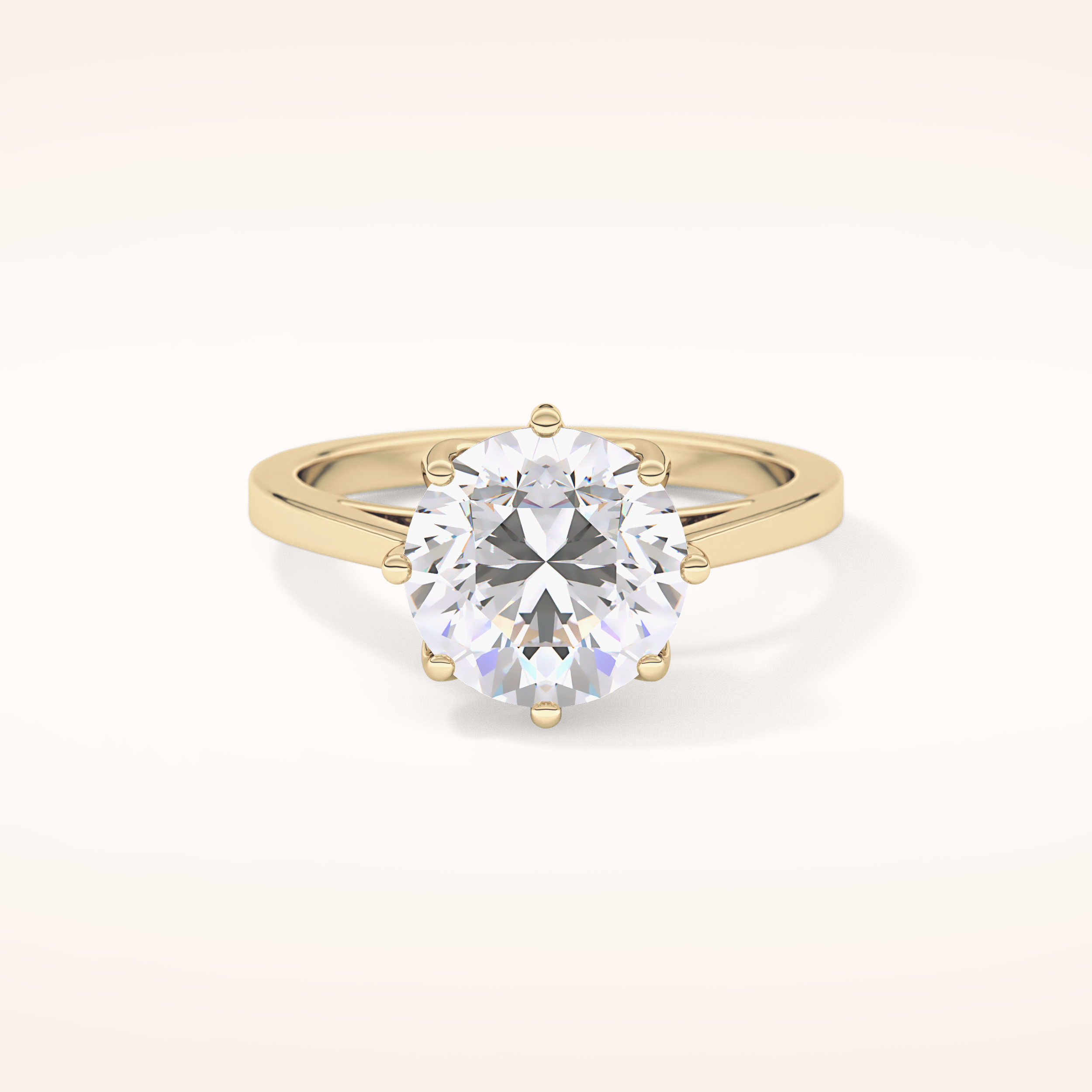3.16 CT Round Shaped Solitaire Moissanite Engagement Ring