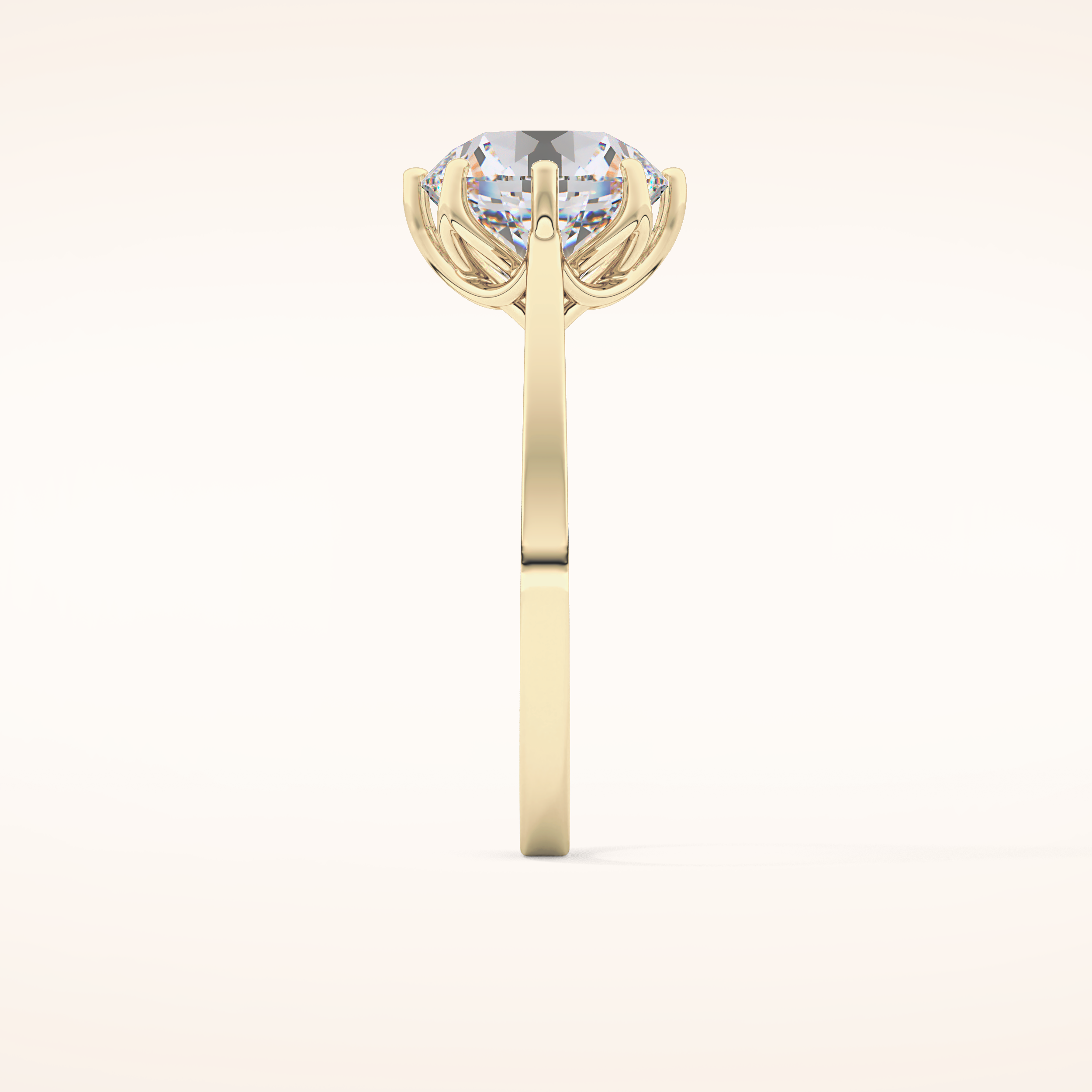 3.16 CT Round Shaped Solitaire Moissanite Engagement Ring
