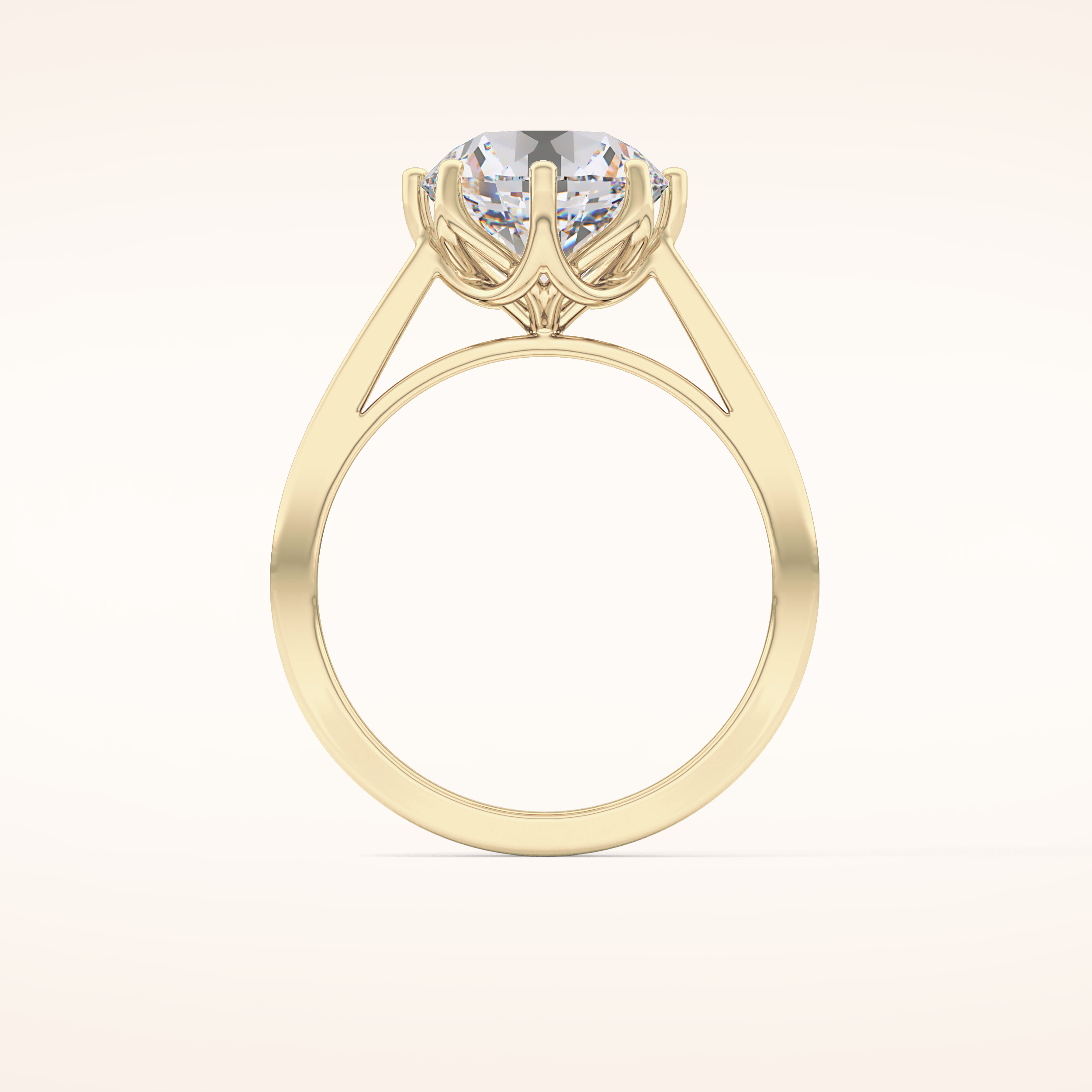 3.16 CT Round Shaped Solitaire Moissanite Engagement Ring