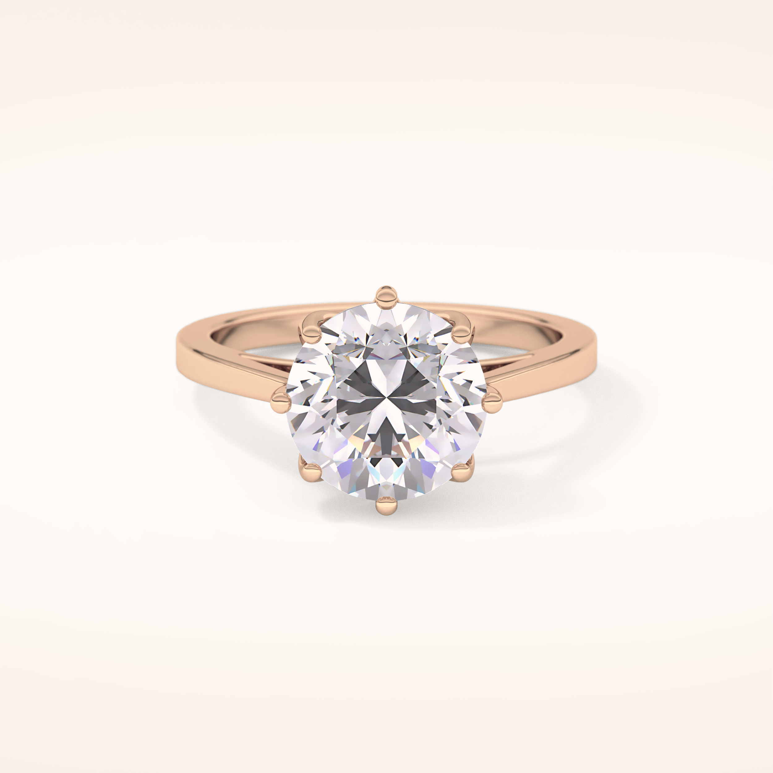 3.16 CT Round Shaped Solitaire Moissanite Engagement Ring