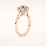 3.16 CT Round Shaped Solitaire Moissanite Engagement Ring
