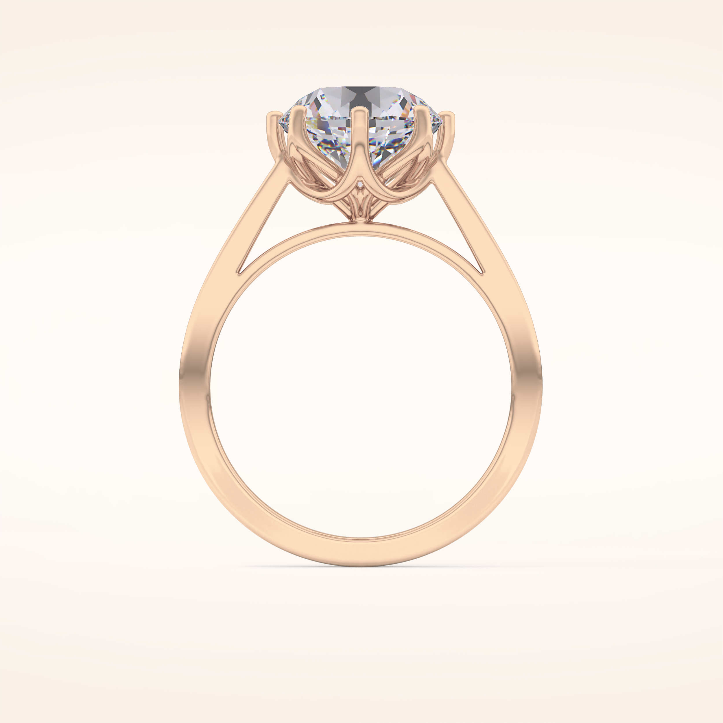3.16 CT Round Shaped Solitaire Moissanite Engagement Ring