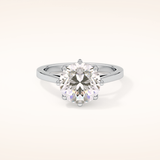 3.16 CT Round Shaped Solitaire Moissanite Engagement Ring
