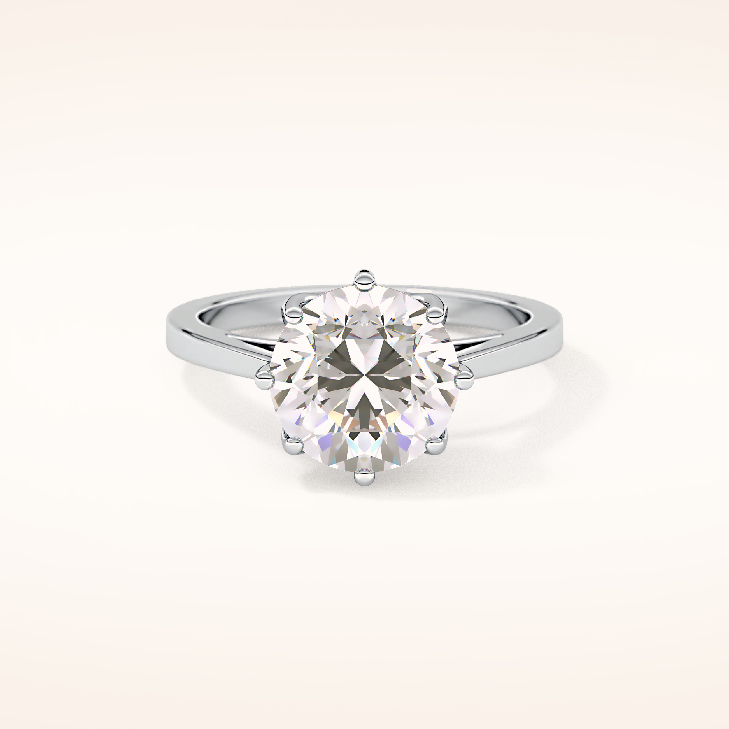 3.16 CT Round Shaped Solitaire Moissanite Engagement Ring