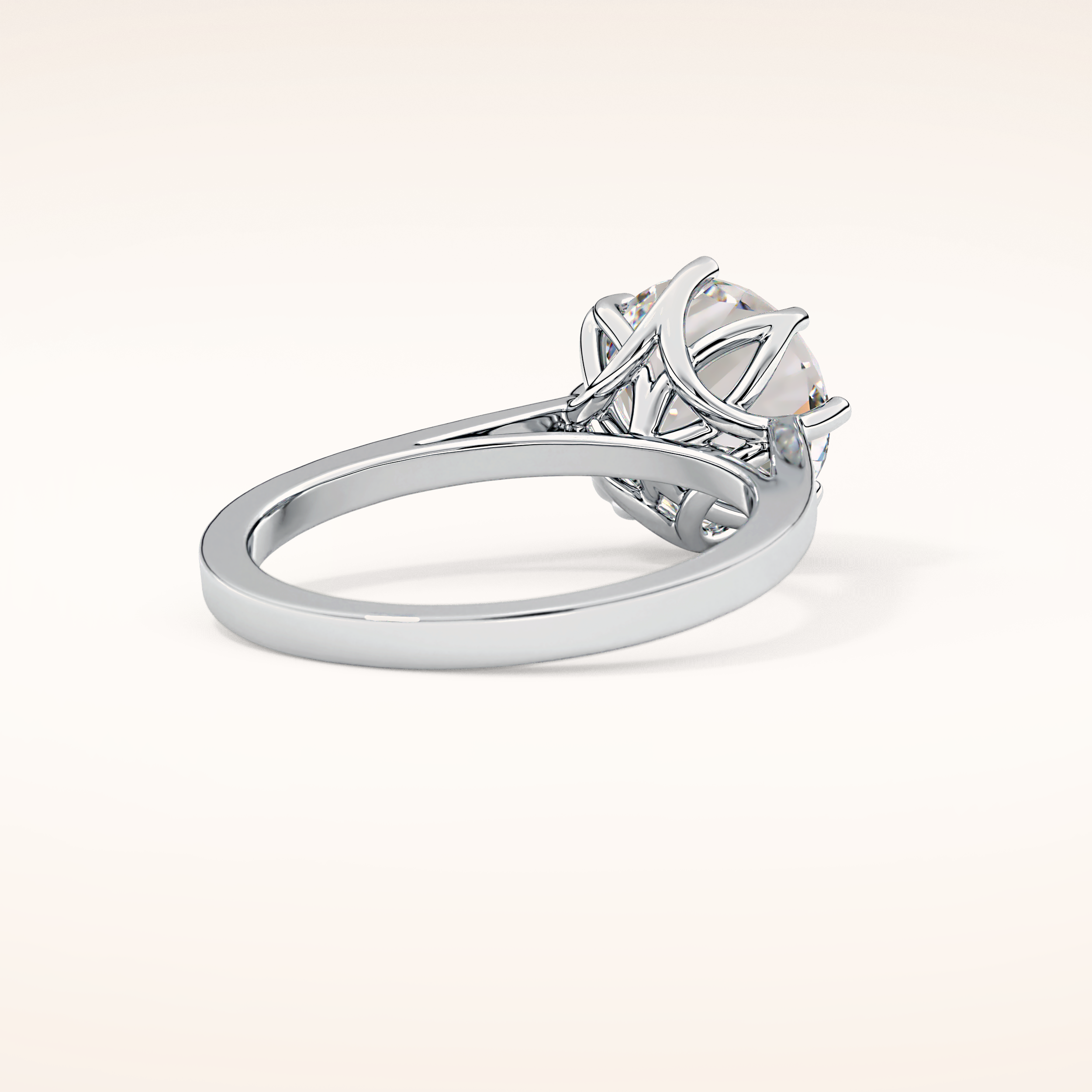 3.16 CT Round Shaped Solitaire Moissanite Engagement Ring