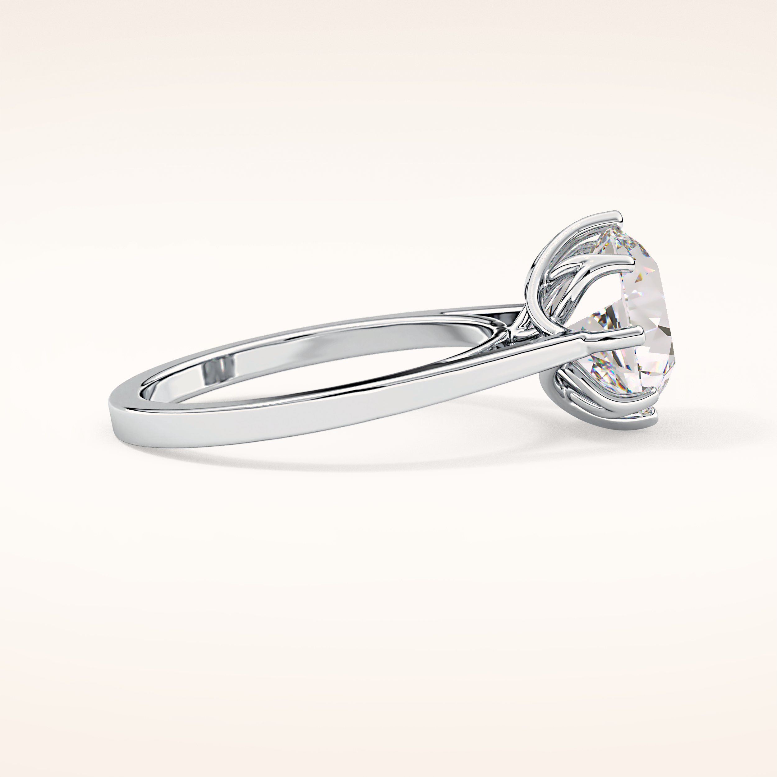 3.16 CT Round Shaped Solitaire Moissanite Engagement Ring