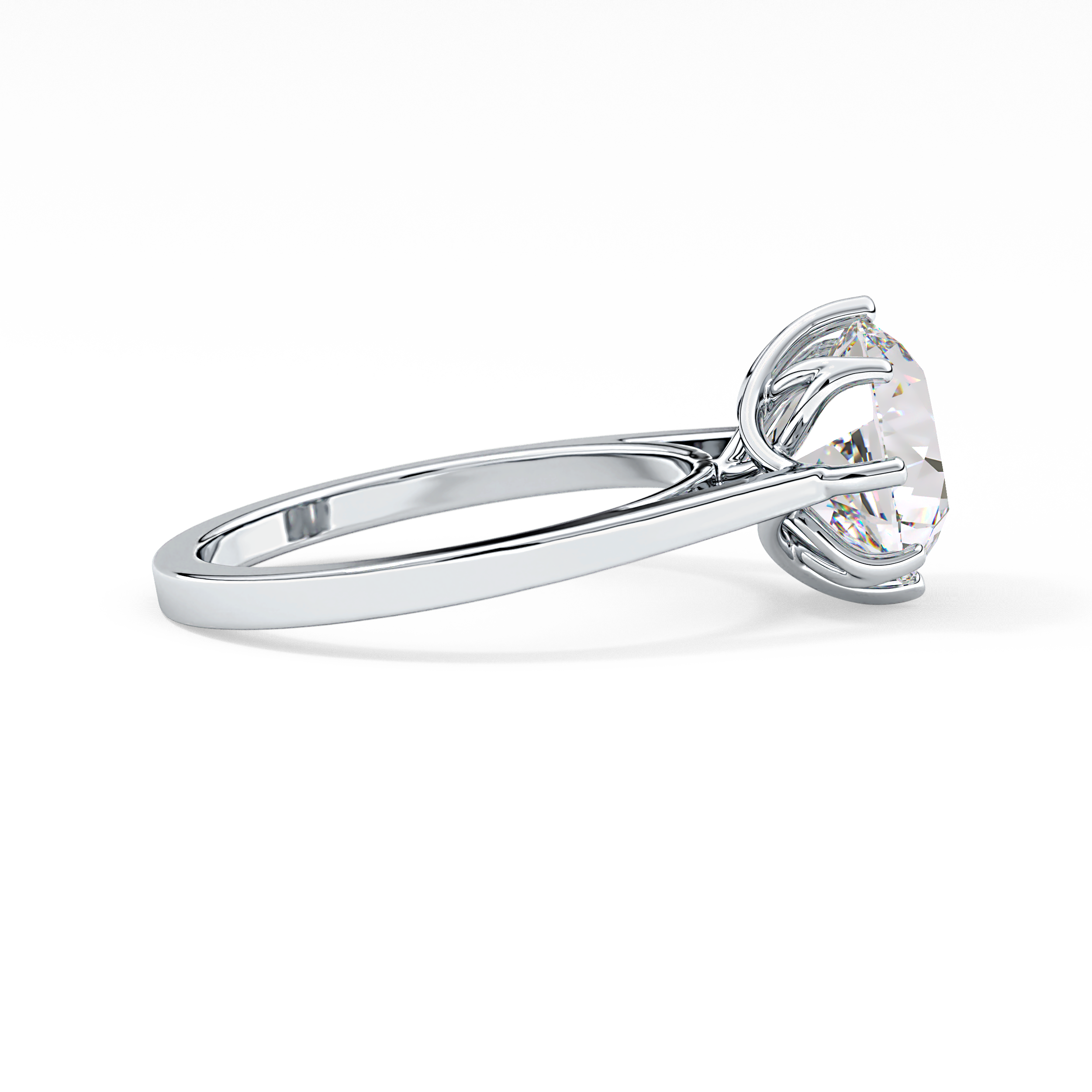 Round Solitaire Lab Grown Diamond Engagement Ring