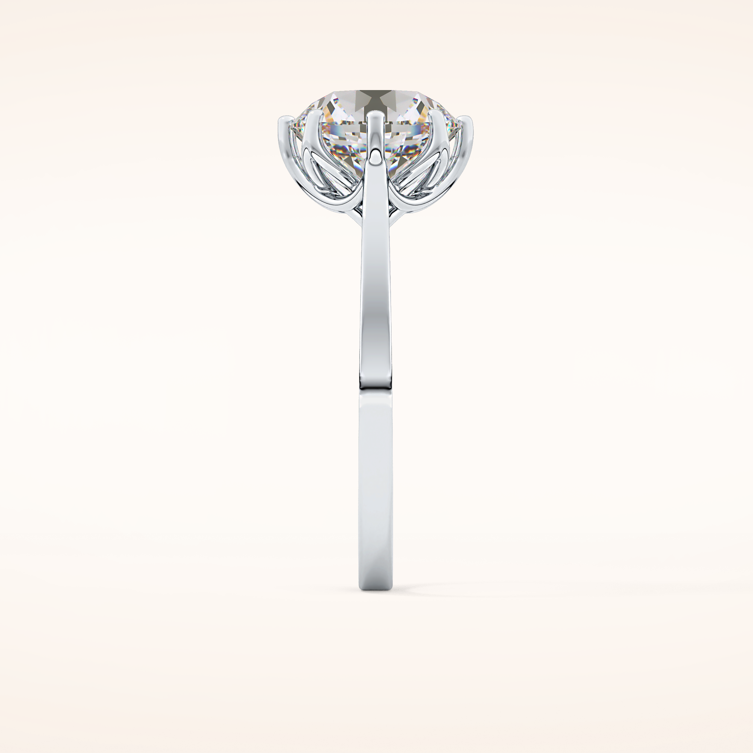 3.16 CT Round Shaped Solitaire Moissanite Engagement Ring