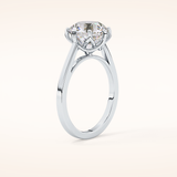 3.16 CT Round Shaped Solitaire Moissanite Engagement Ring