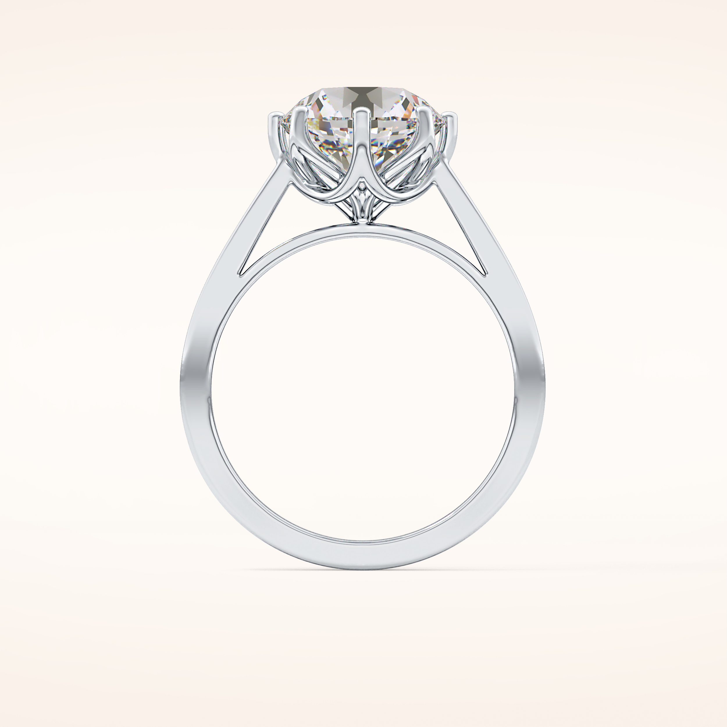 3.16 CT Round Shaped Solitaire Moissanite Engagement Ring