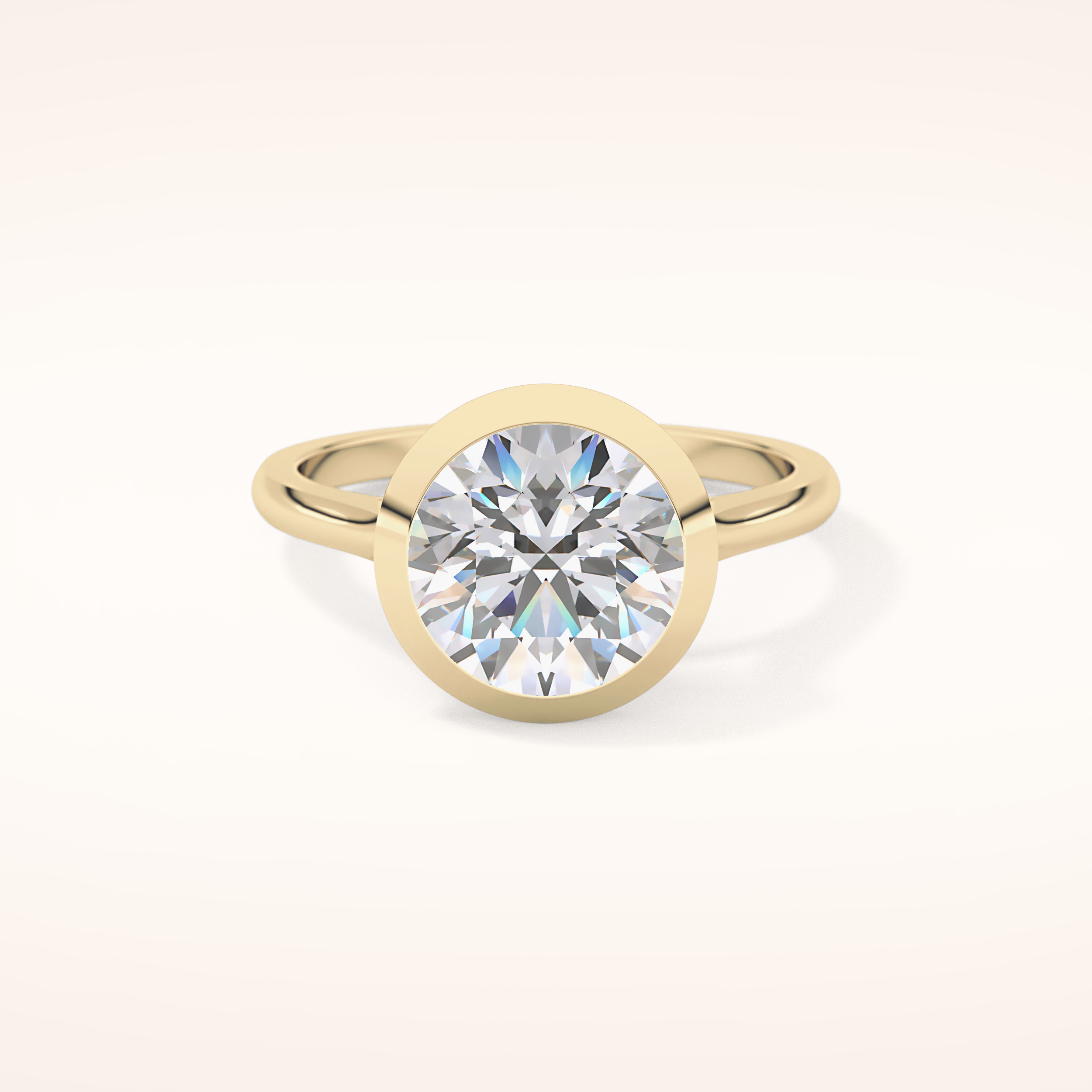 2.85 CT Round Shaped Solitaire Moissanite Engagement Ring