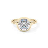 Round Bezel Lab Grown Diamond Engagement Ring