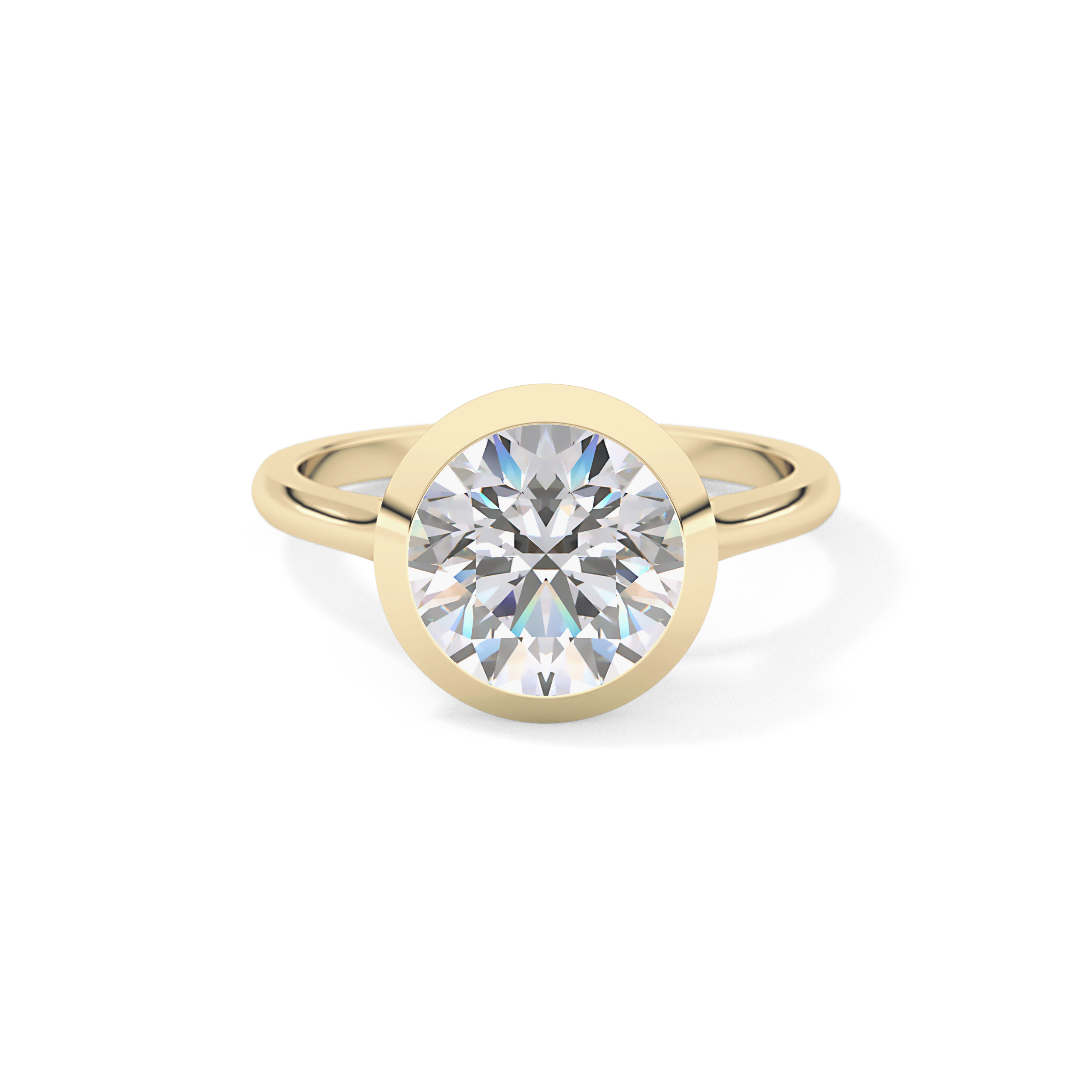 Round Bezel Lab Grown Diamond Engagement Ring