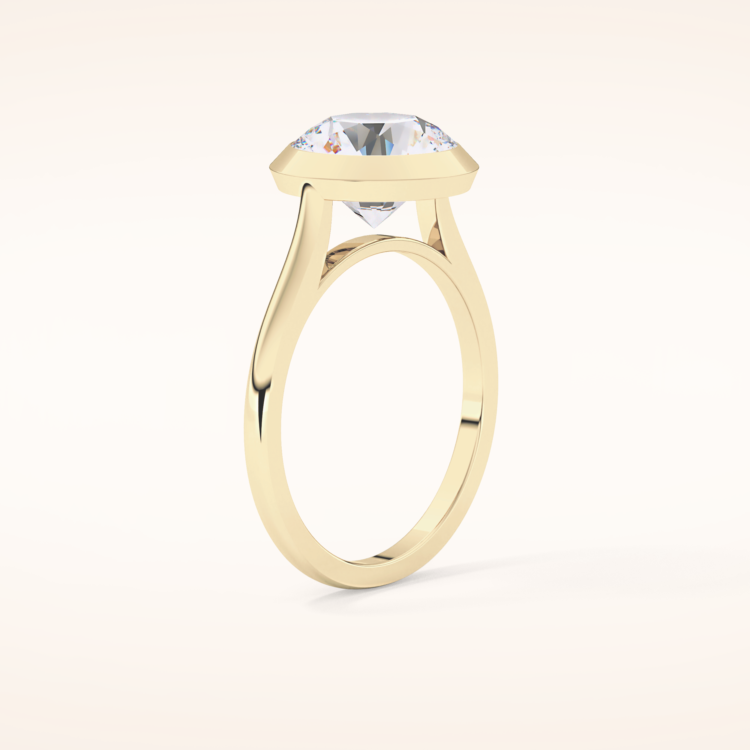 2.85 CT Round Shaped Solitaire Moissanite Engagement Ring