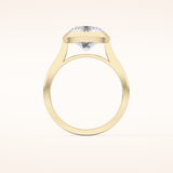 2.85 CT Round Shaped Solitaire Moissanite Engagement Ring