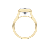 Round Bezel Lab Grown Diamond Engagement Ring