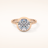 2.85 CT Round Shaped Solitaire Moissanite Engagement Ring