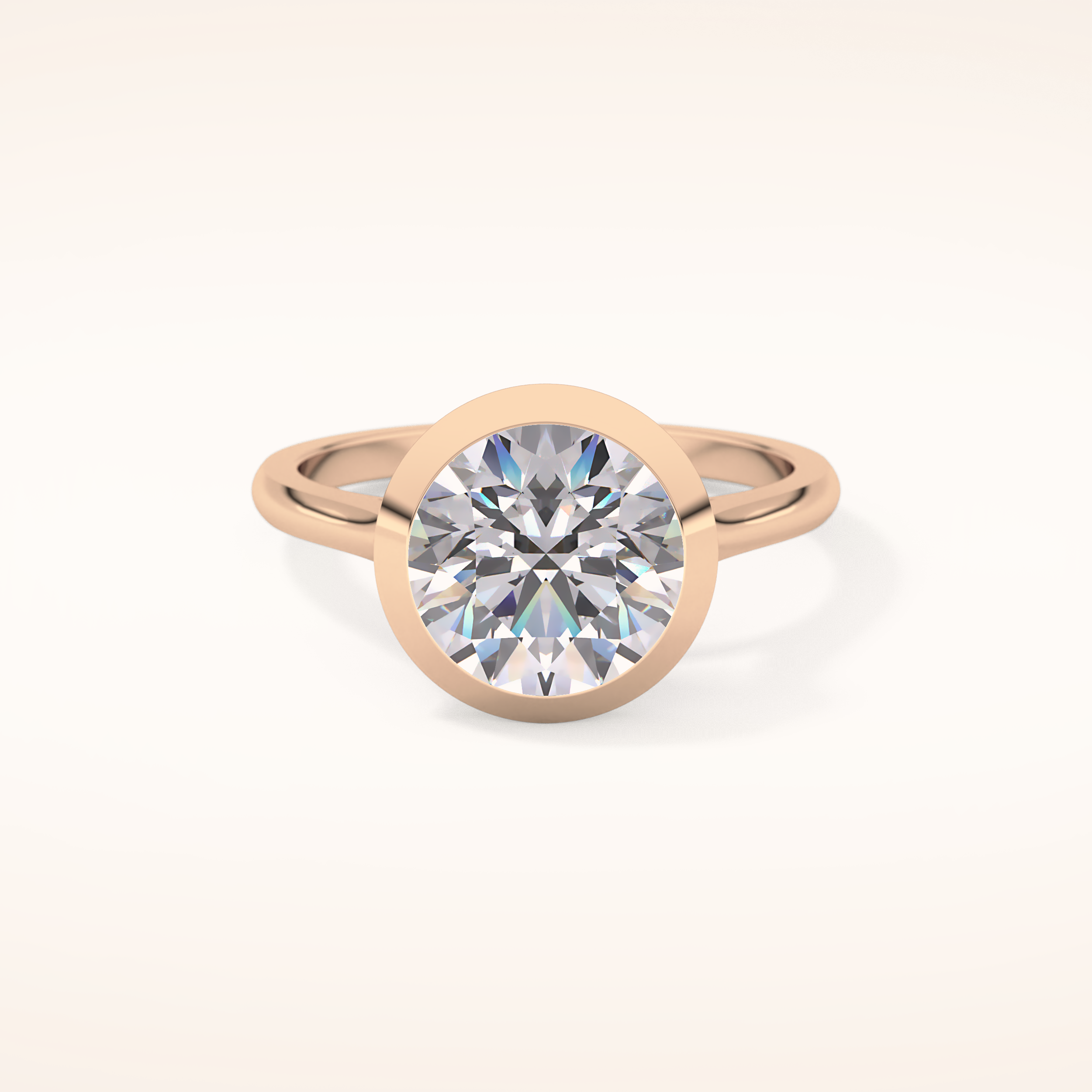 2.85 CT Round Shaped Solitaire Moissanite Engagement Ring
