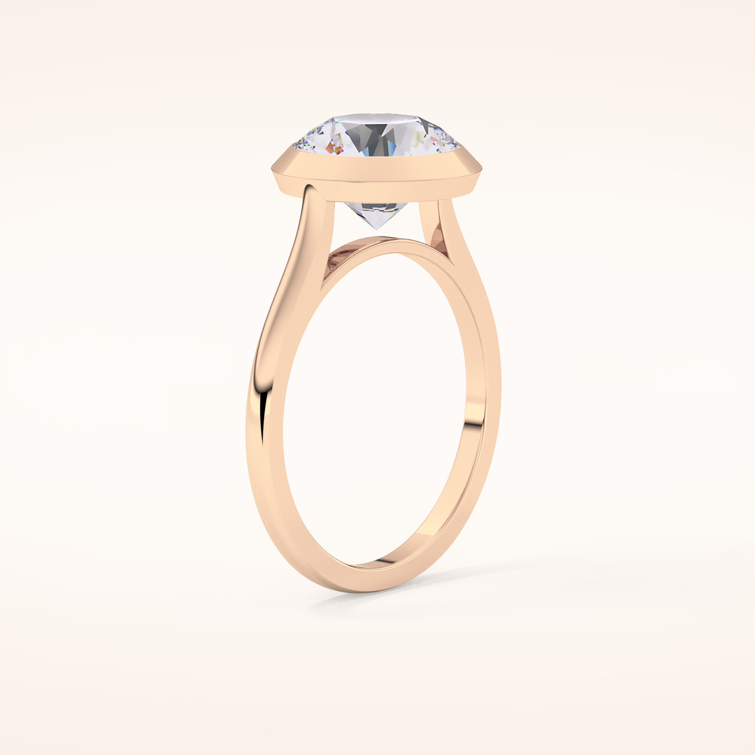 2.85 CT Round Shaped Solitaire Moissanite Engagement Ring