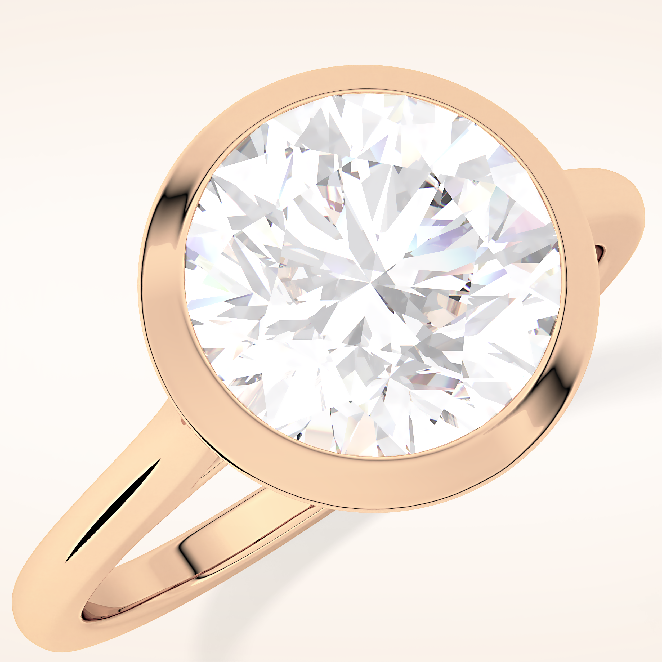 2.85 CT Round Shaped Solitaire Moissanite Engagement Ring
