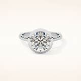 2.85 CT Round Shaped Solitaire Moissanite Engagement Ring