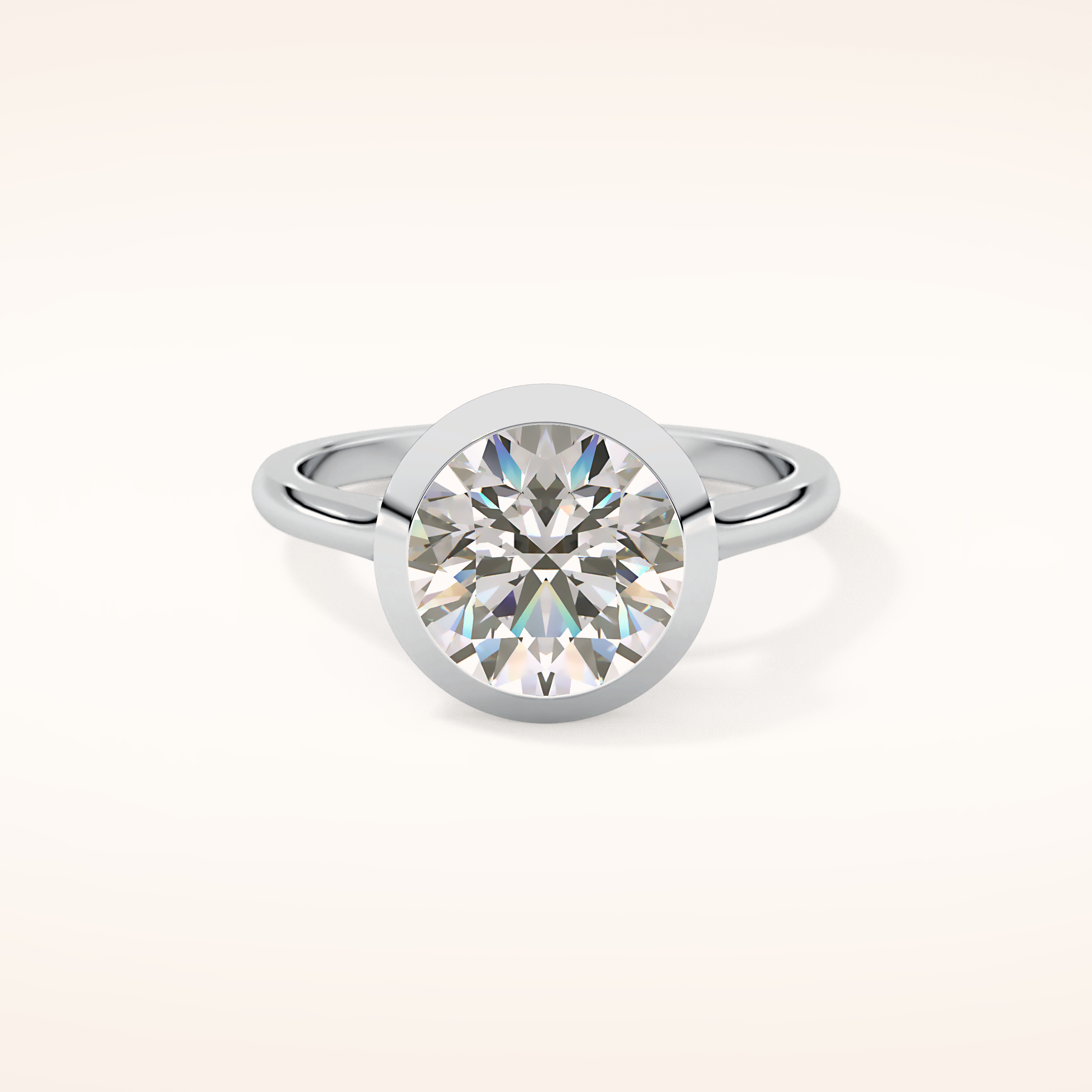 2.85 CT Round Shaped Solitaire Moissanite Engagement Ring