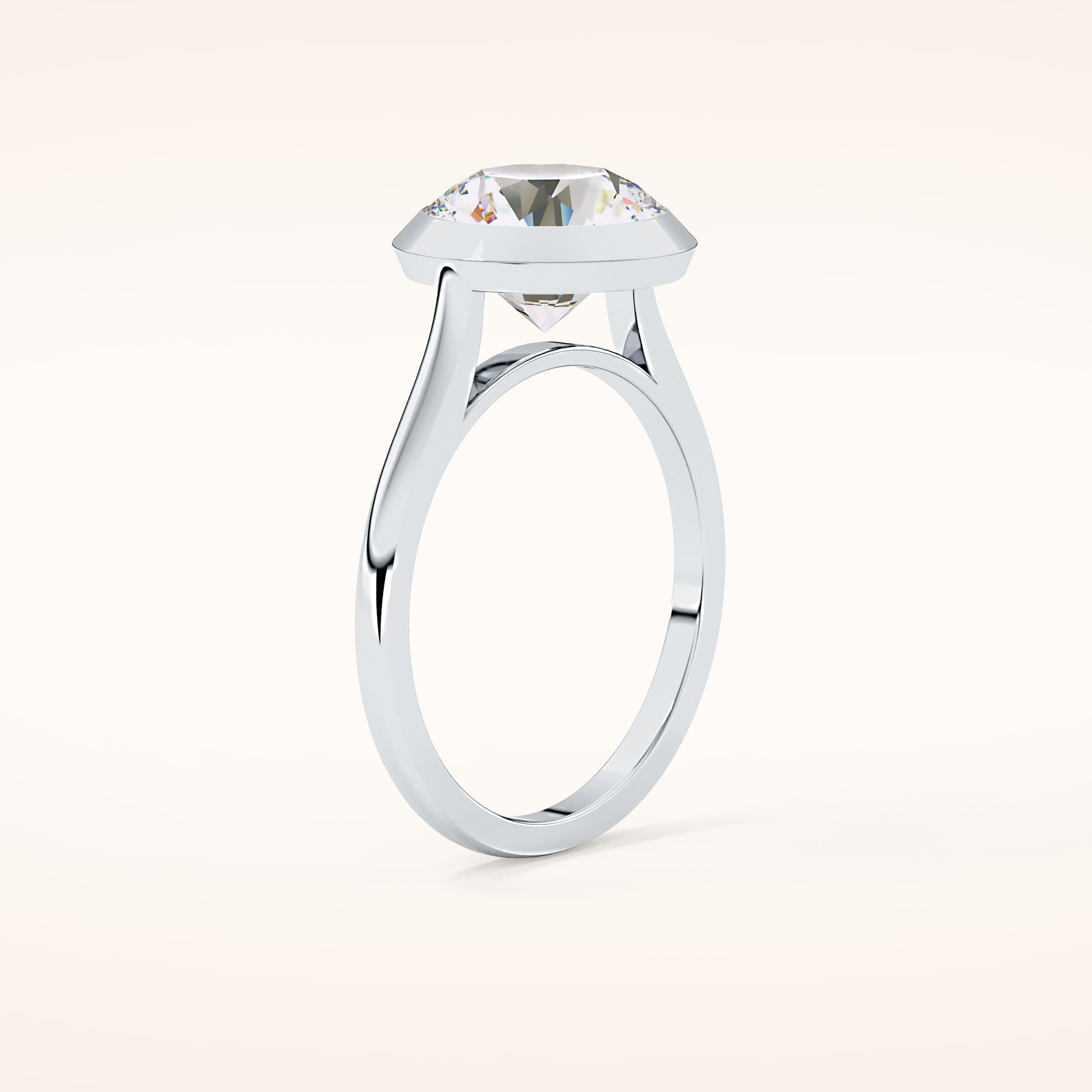 2.85 CT Round Shaped Solitaire Moissanite Engagement Ring