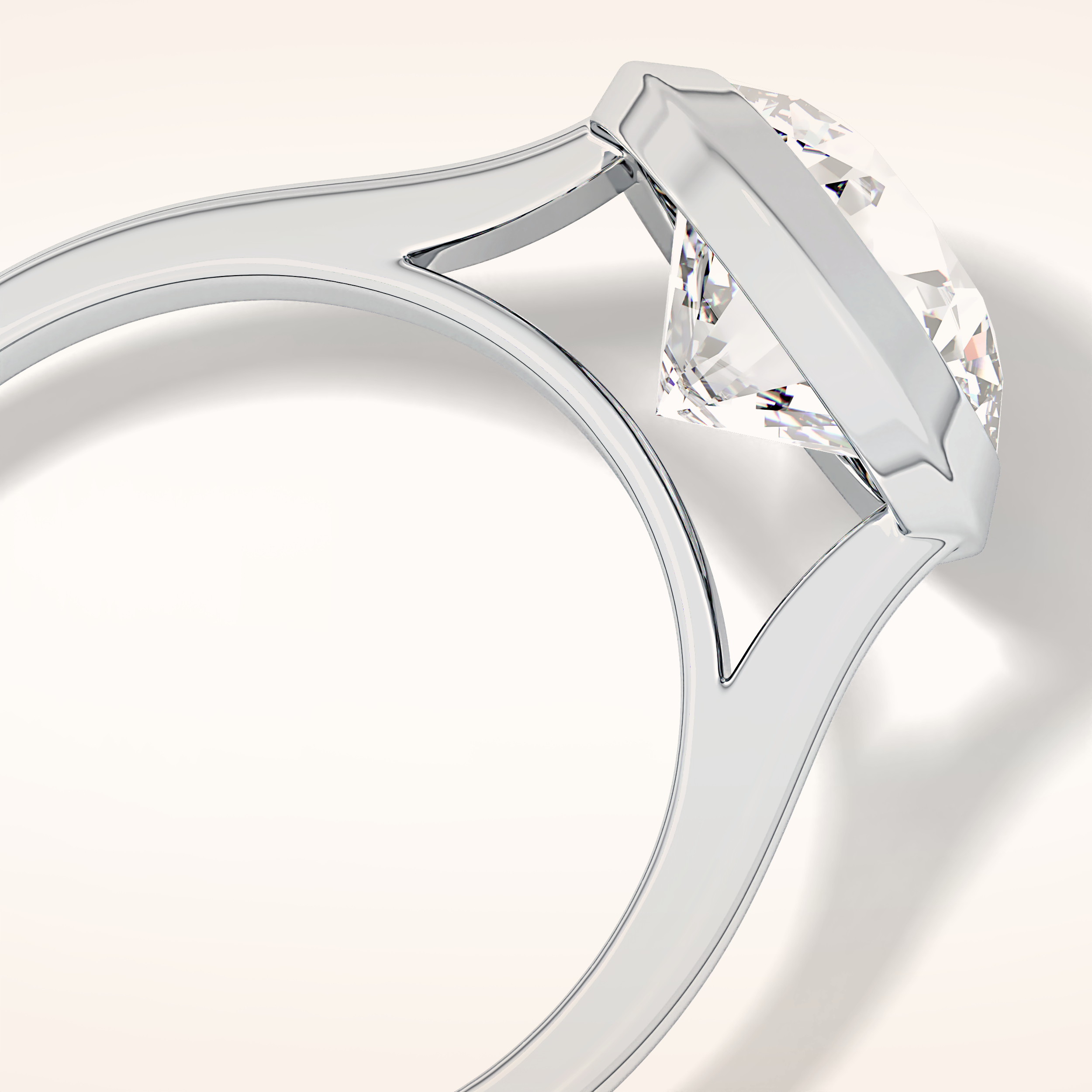 2.85 CT Round Shaped Solitaire Moissanite Engagement Ring