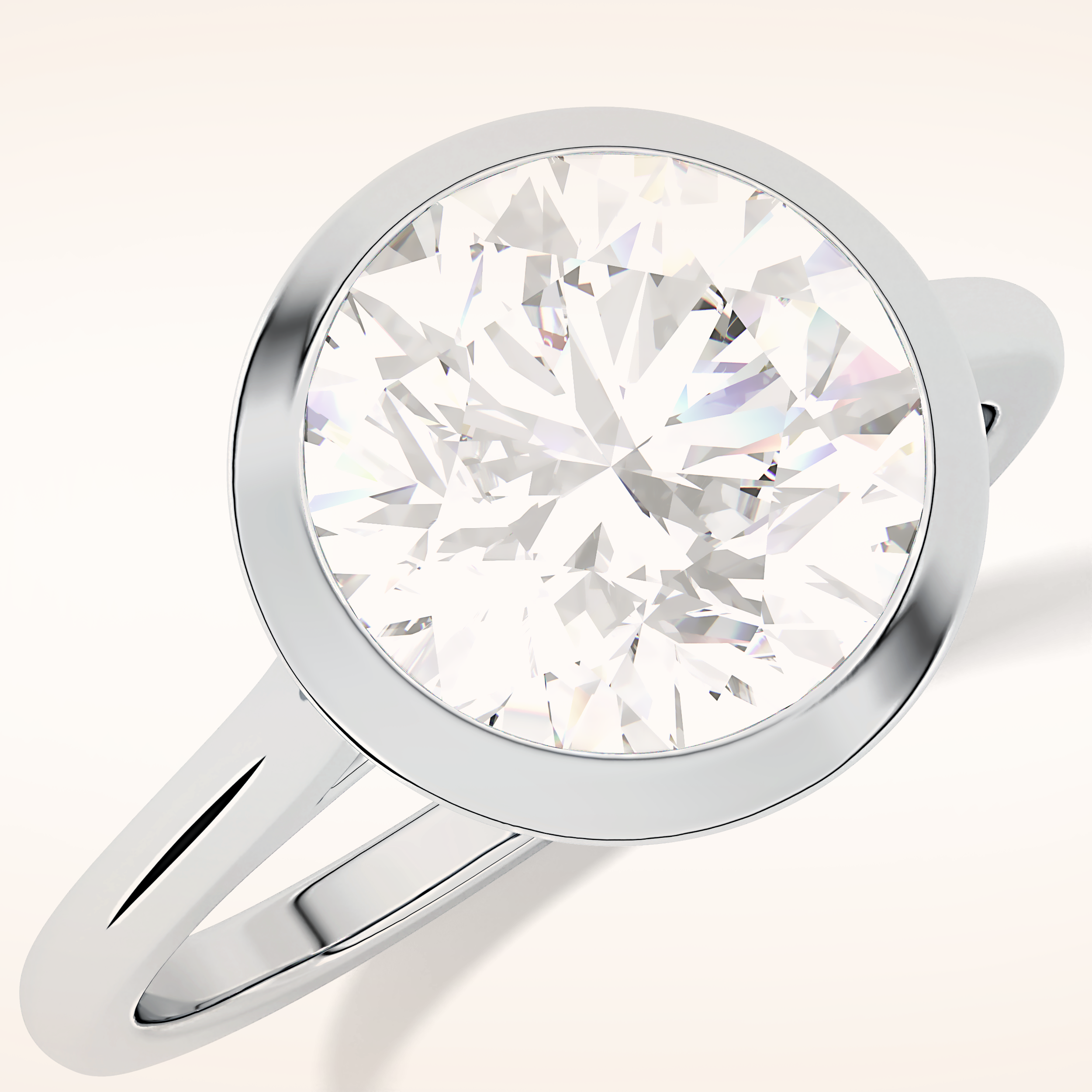 2.85 CT Round Shaped Solitaire Moissanite Engagement Ring