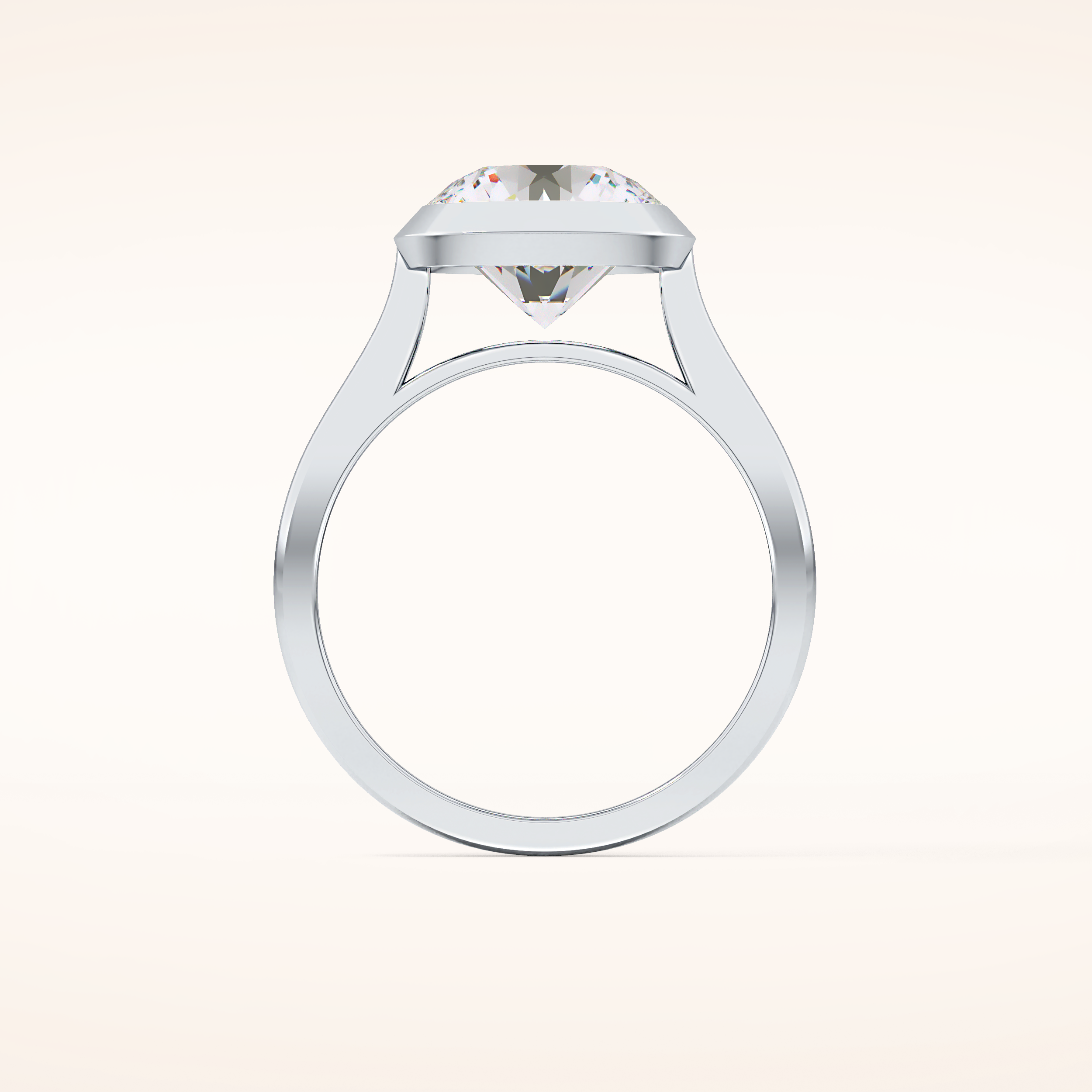 2.85 CT Round Shaped Solitaire Moissanite Engagement Ring