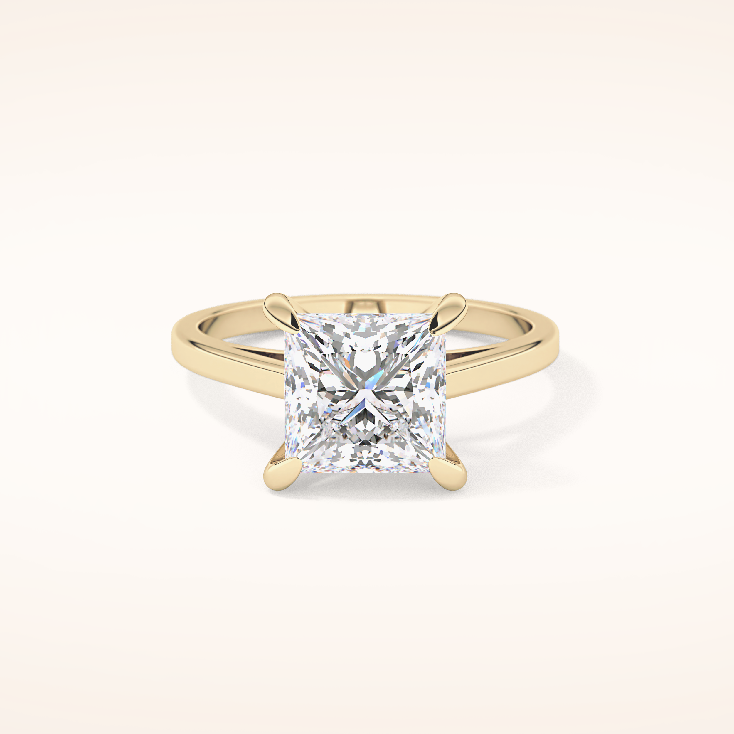2.55 CT Princess Shaped Solitaire Moissanite Engagement Ring