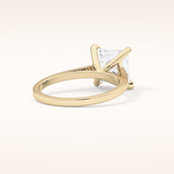 2.55 CT Princess Shaped Solitaire Moissanite Engagement Ring