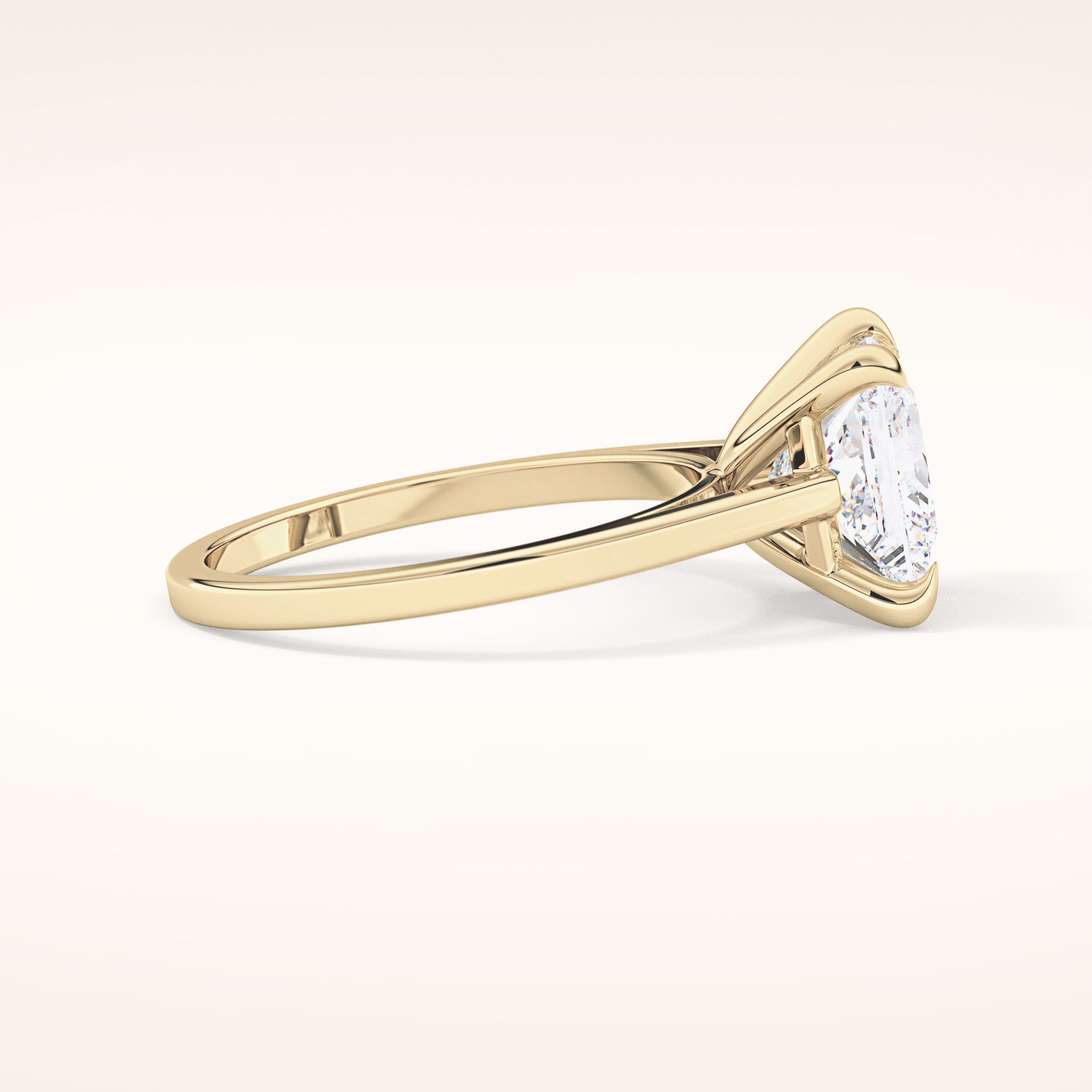 2.55 CT Princess Shaped Solitaire Moissanite Engagement Ring