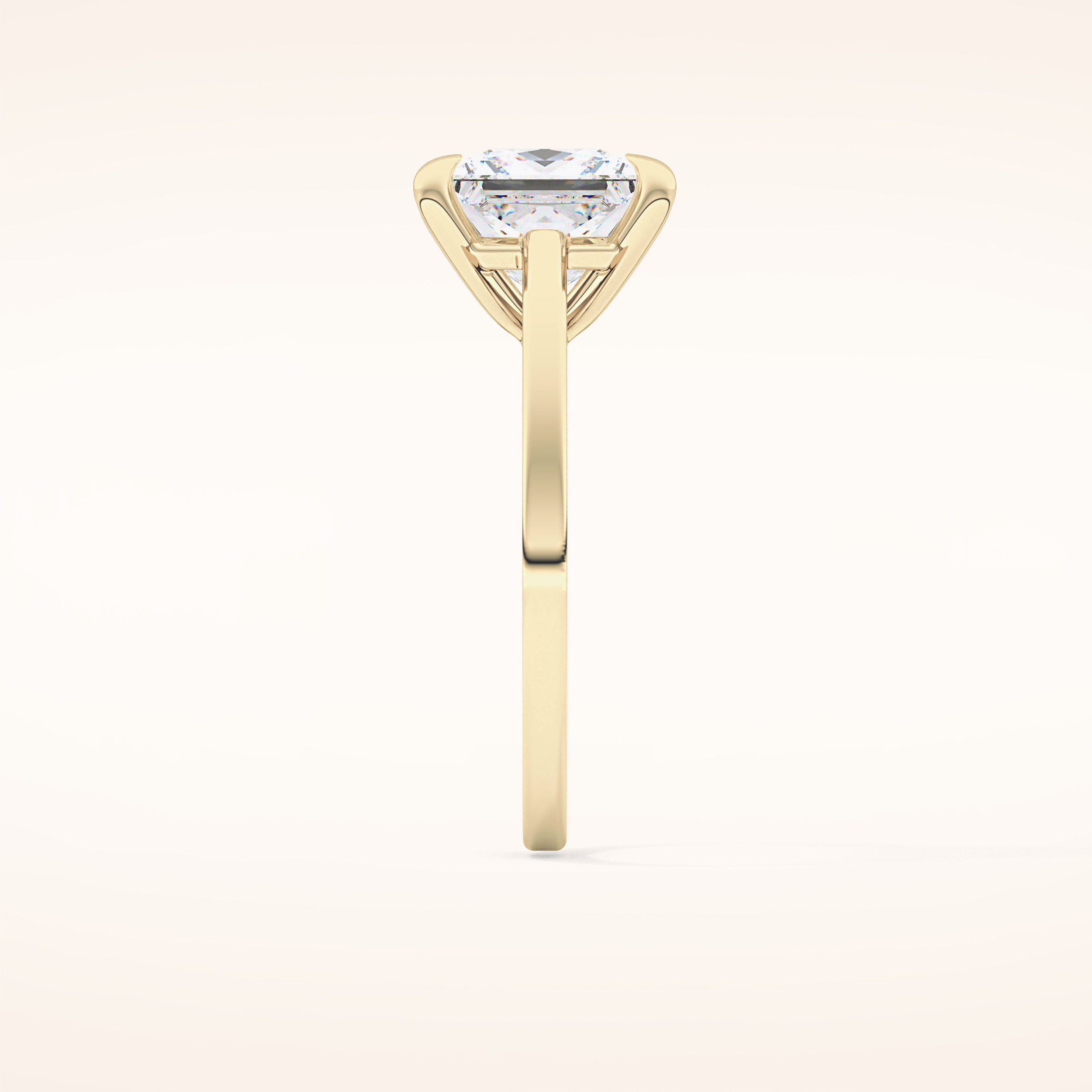 2.55 CT Princess Shaped Solitaire Moissanite Engagement Ring