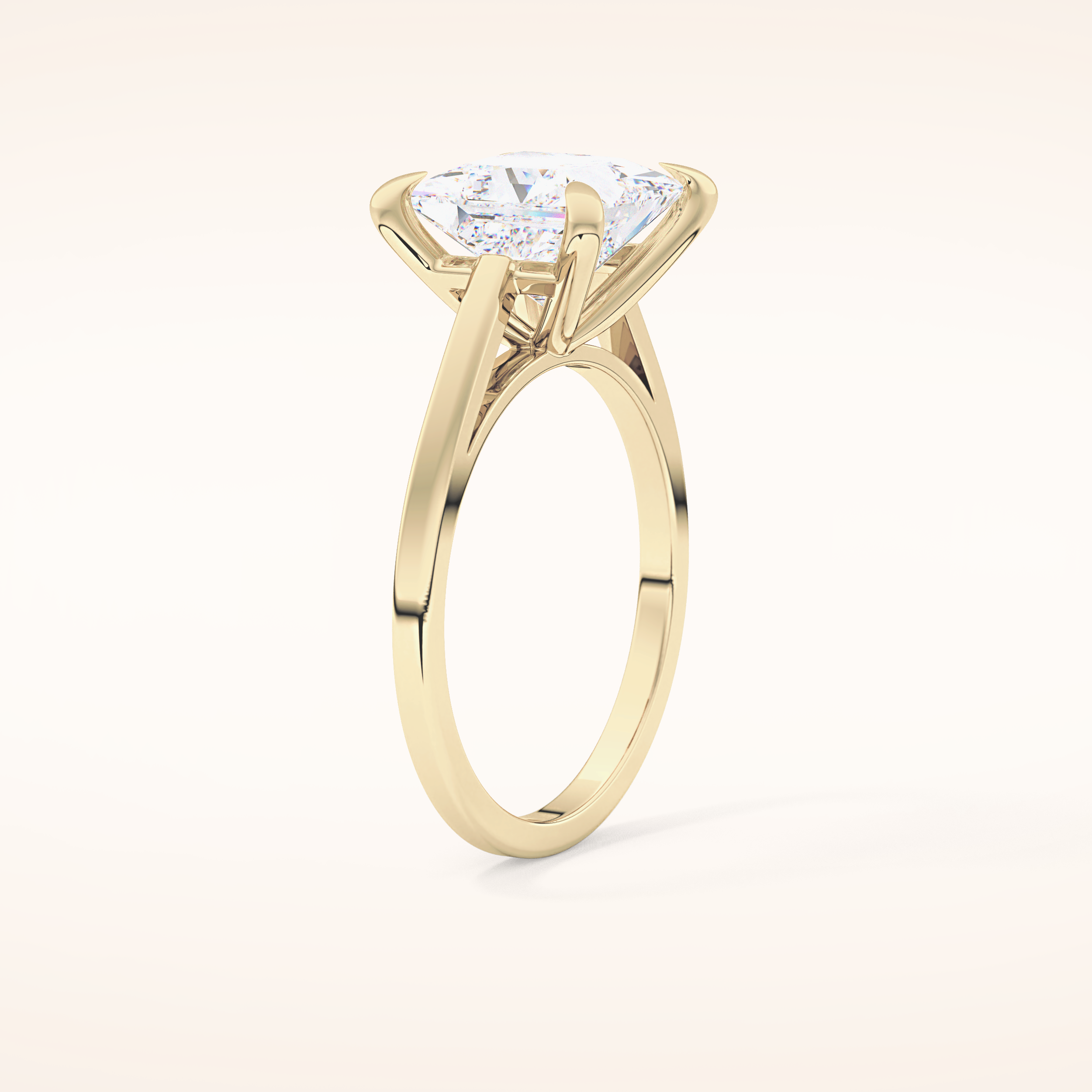 2.55 CT Princess Shaped Solitaire Moissanite Engagement Ring