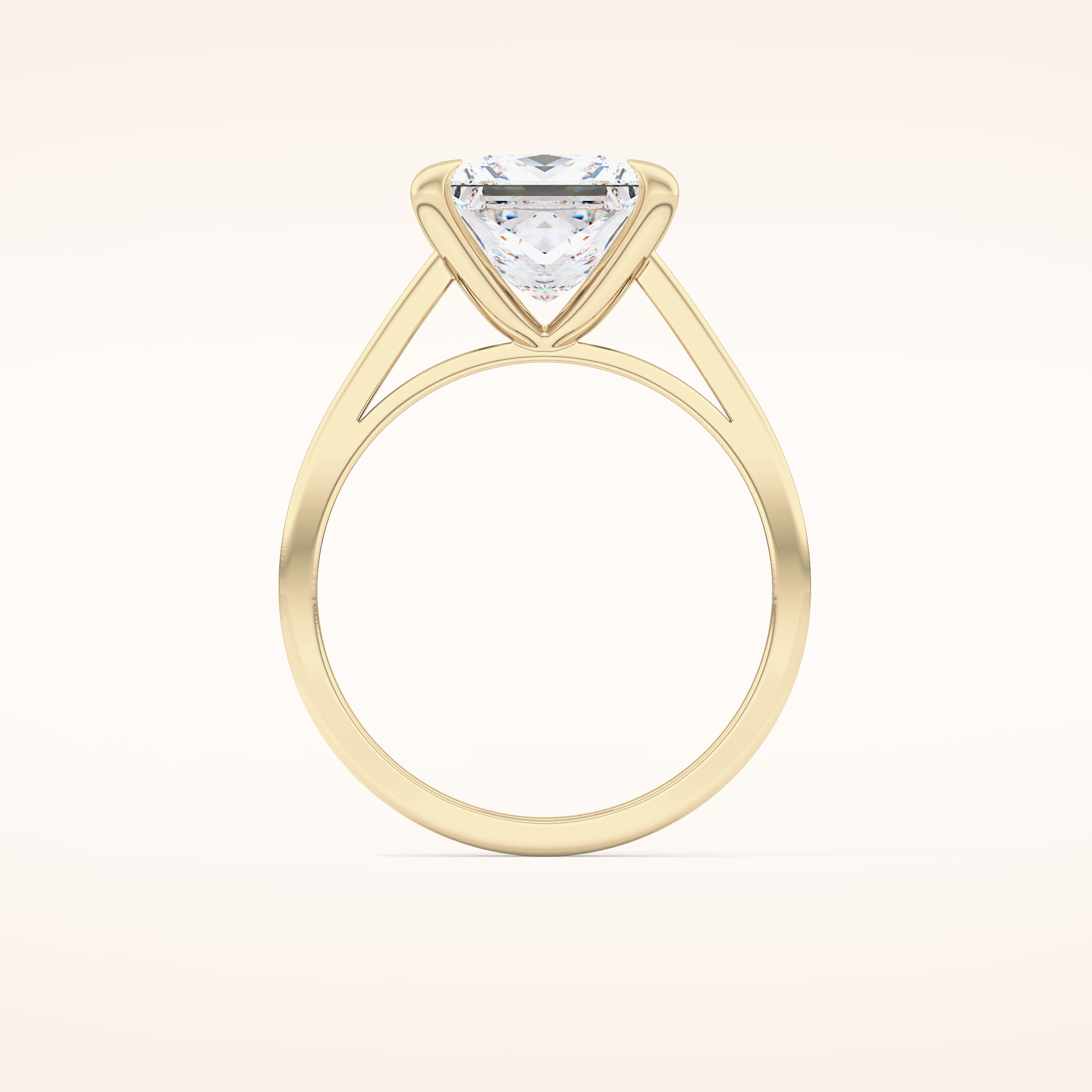 2.55 CT Princess Shaped Solitaire Moissanite Engagement Ring
