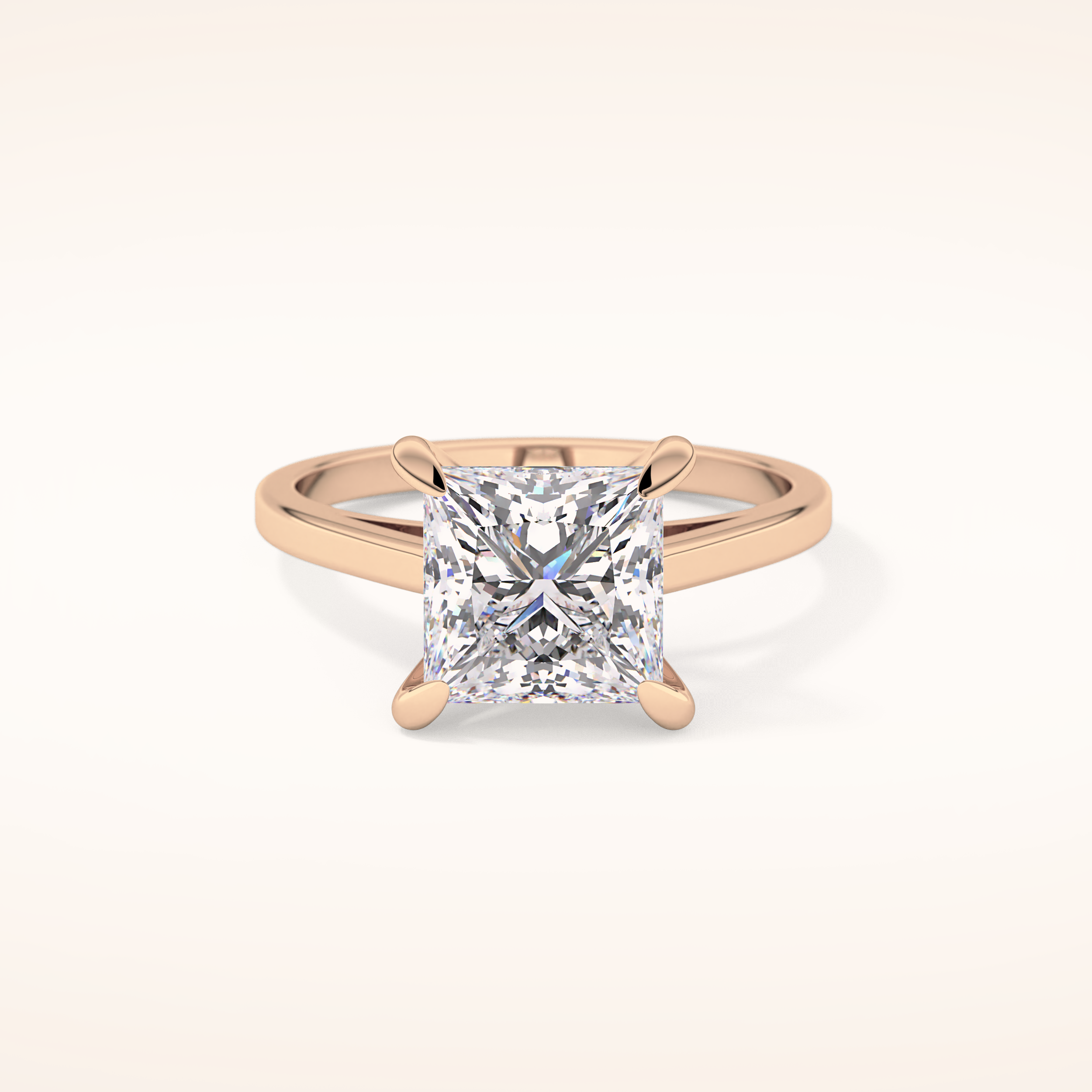 2.55 CT Princess Shaped Solitaire Moissanite Engagement Ring