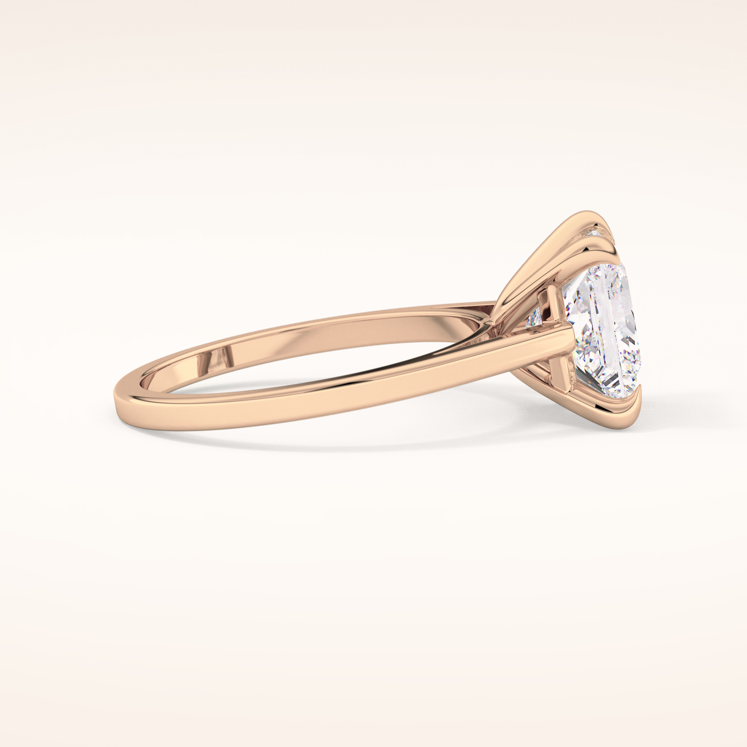 2.55 CT Princess Shaped Solitaire Moissanite Engagement Ring