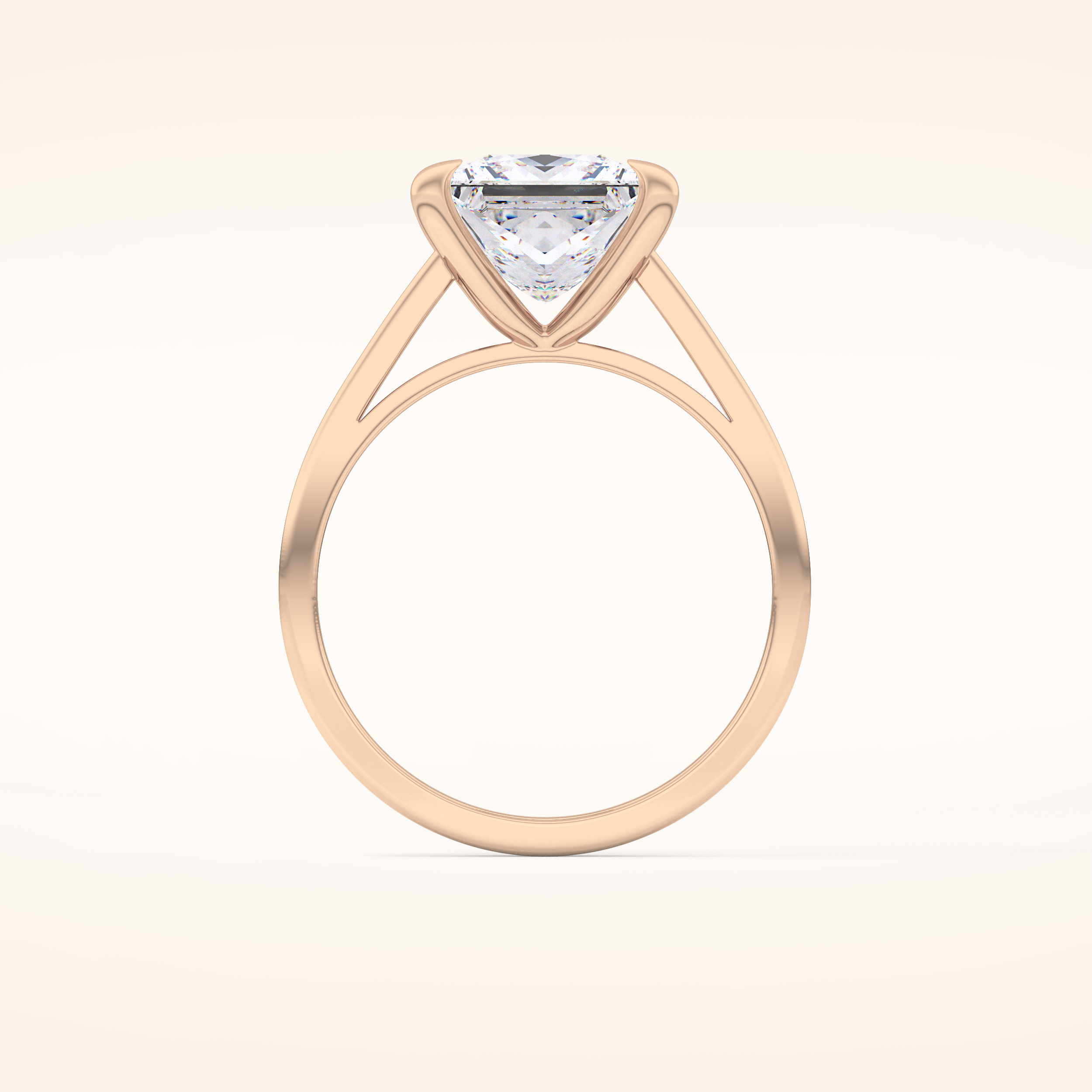 2.55 CT Princess Shaped Solitaire Moissanite Engagement Ring