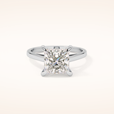 2.55 CT Princess Shaped Solitaire Moissanite Engagement Ring