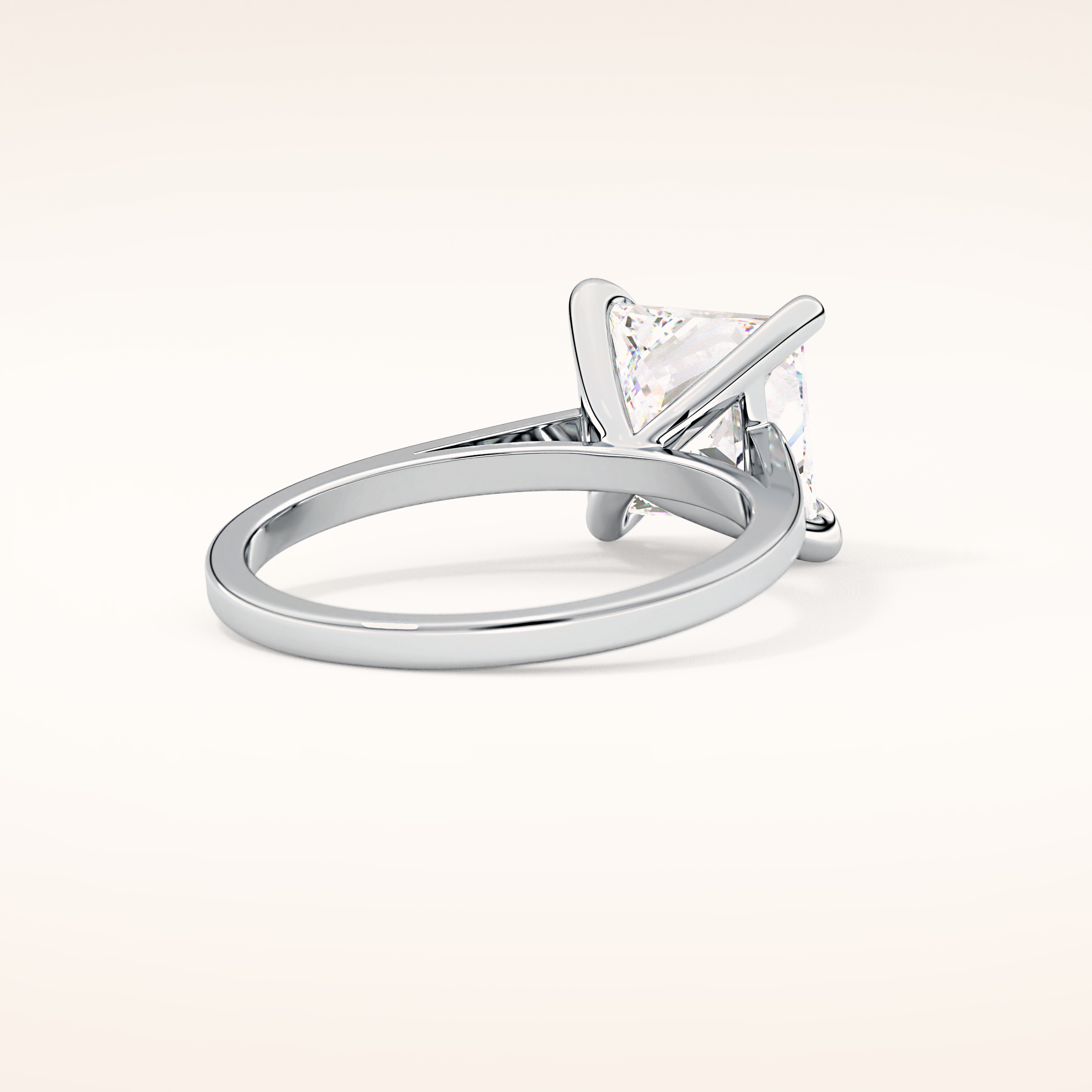 2.55 CT Princess Shaped Solitaire Moissanite Engagement Ring
