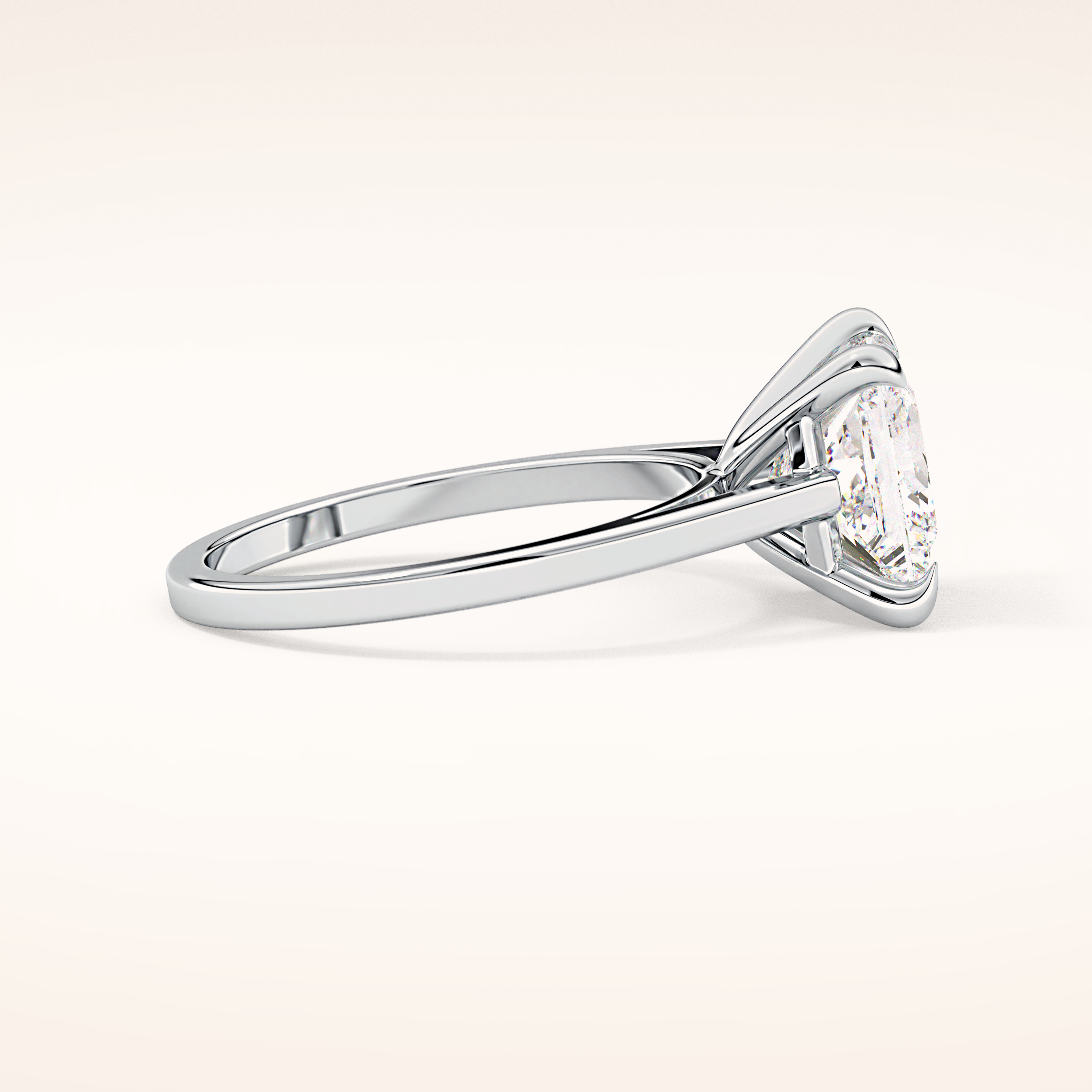 2.55 CT Princess Shaped Solitaire Moissanite Engagement Ring