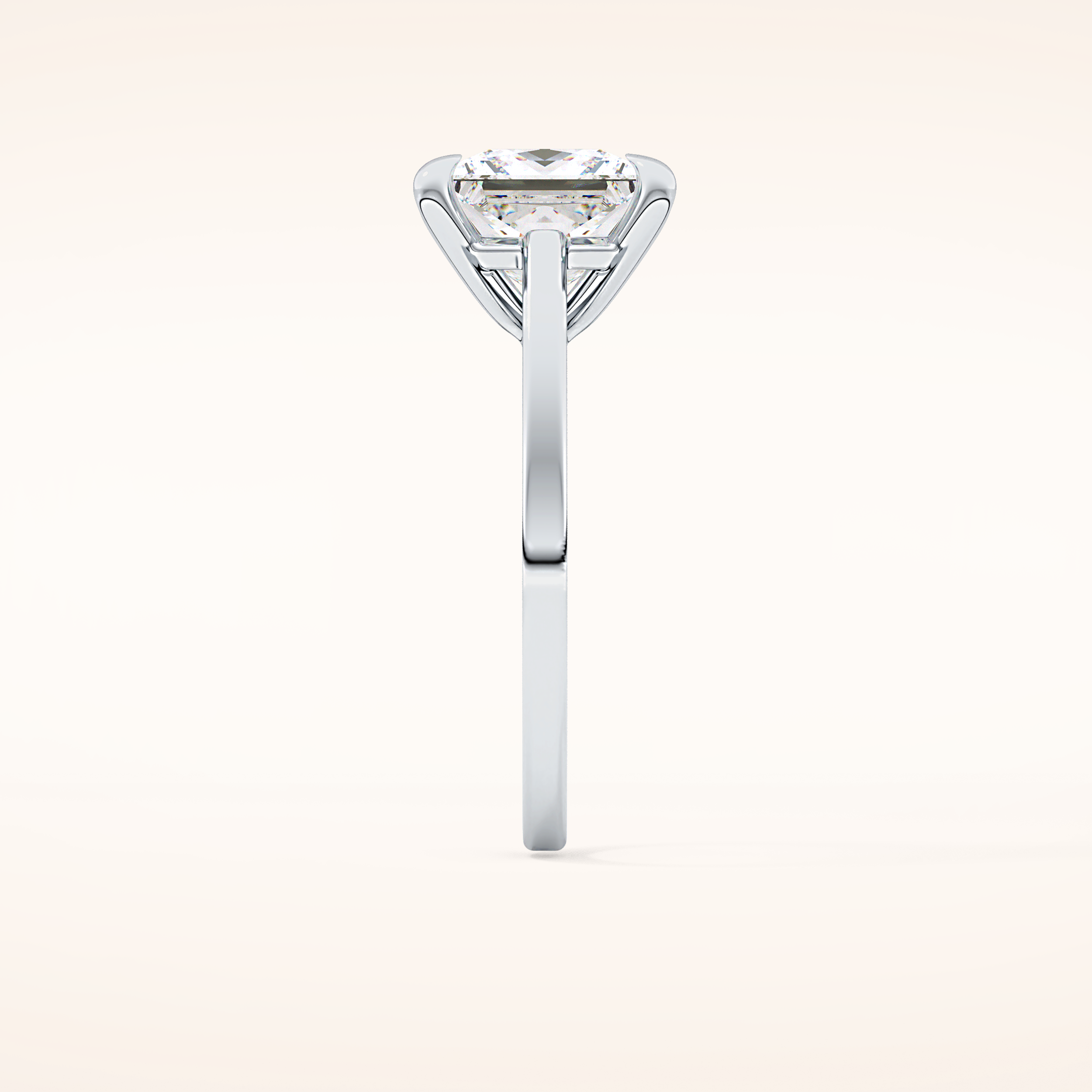 2.55 CT Princess Shaped Solitaire Moissanite Engagement Ring